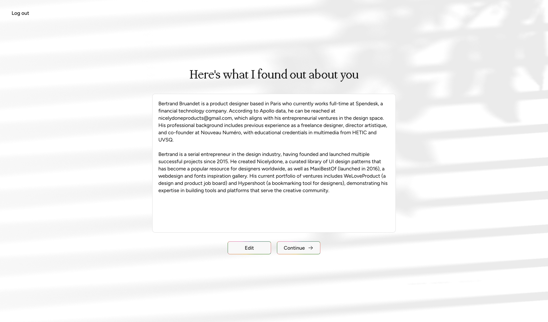 Cofounder screen example