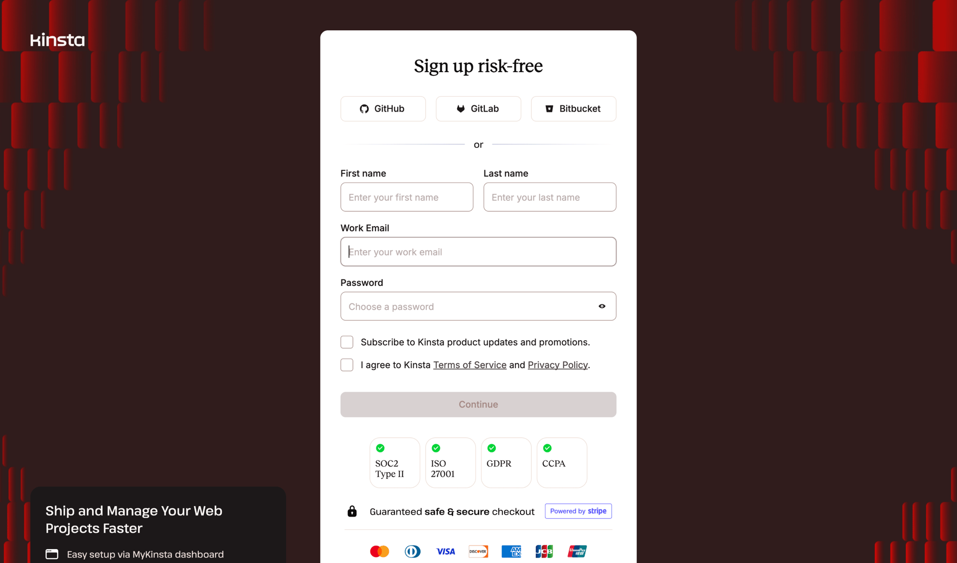 Kinsta screen example