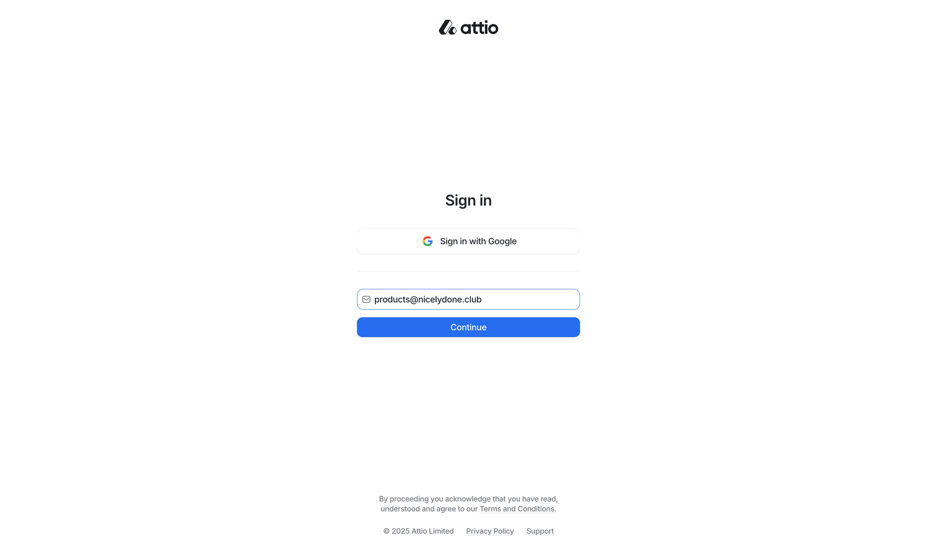 Attio
				signin page example