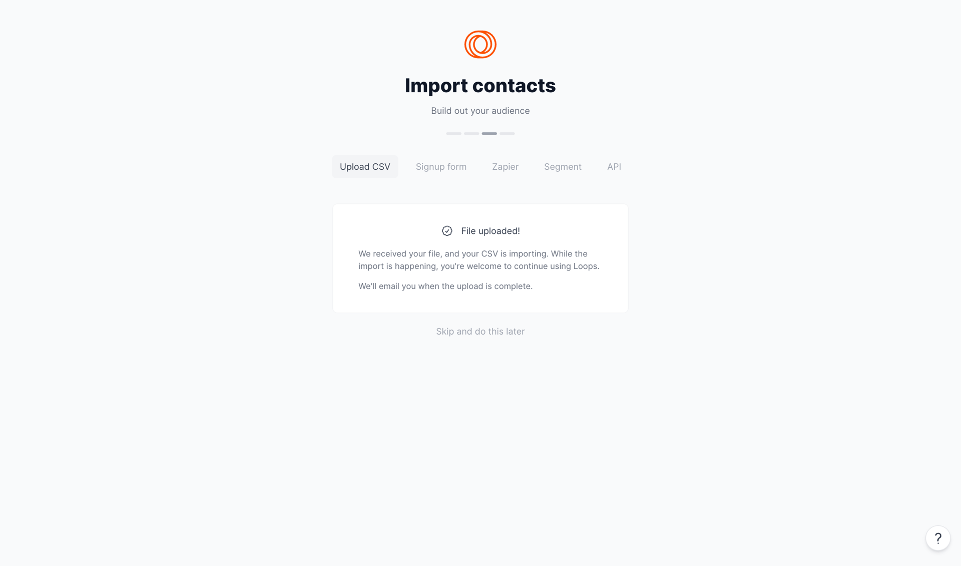 Loops screen example