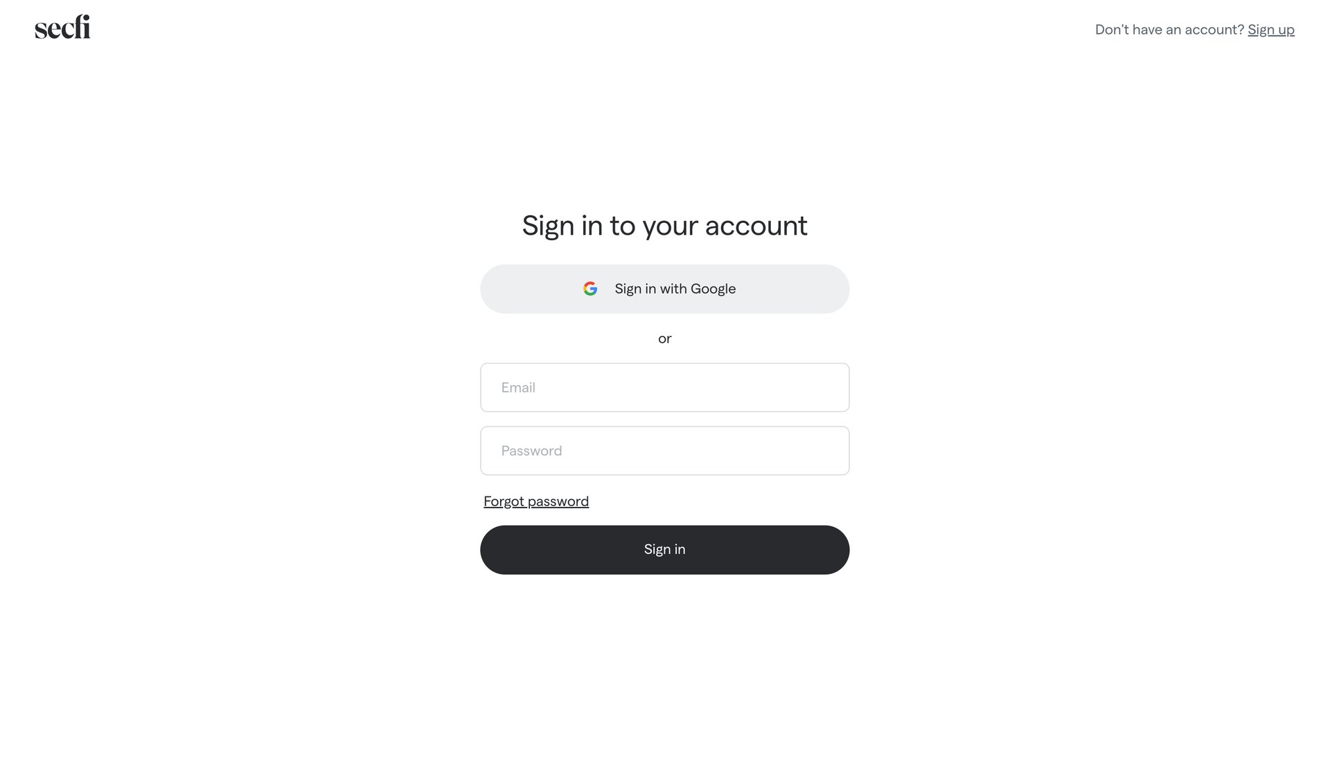 Secfi
				signin page example