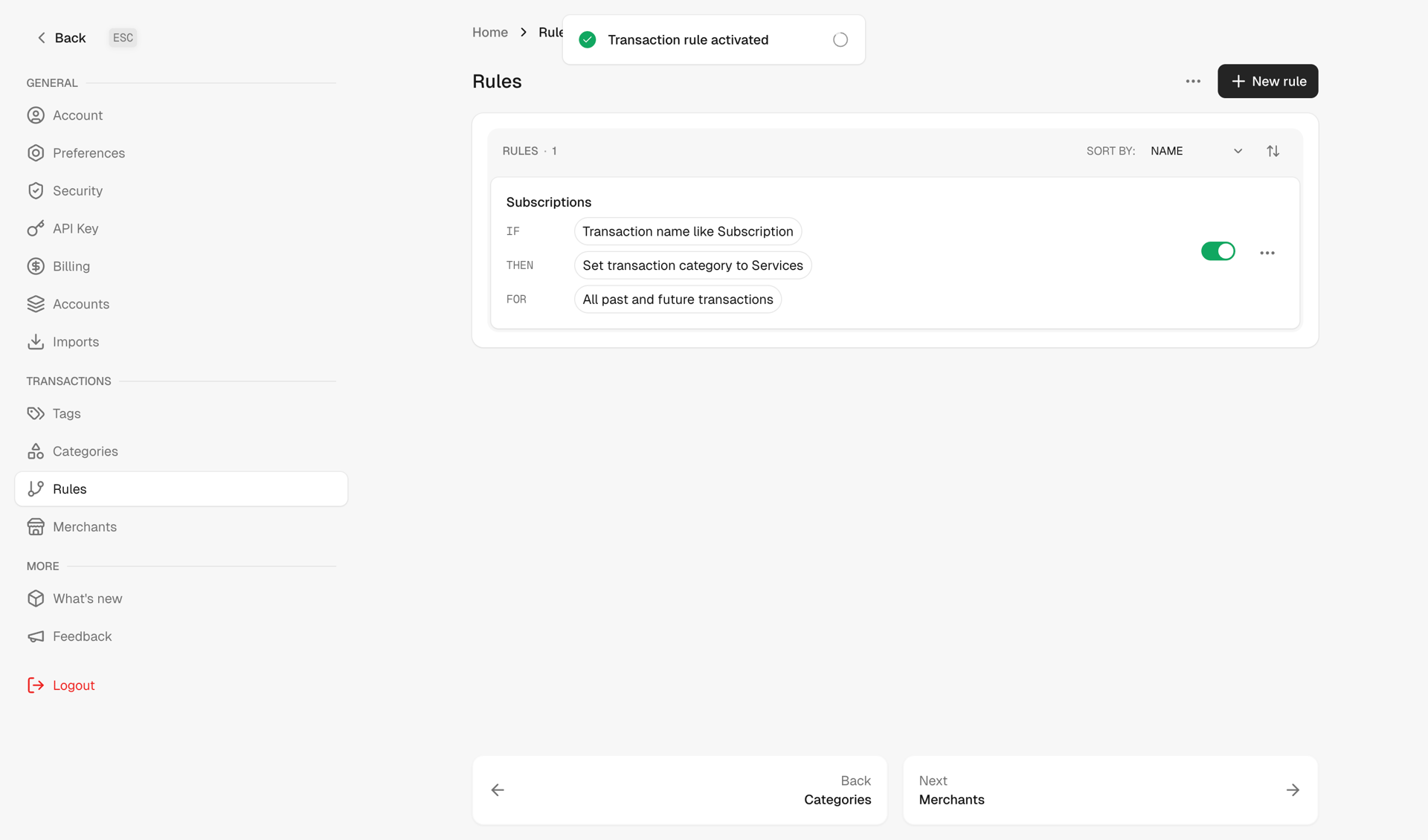 Maybe Finance screen example