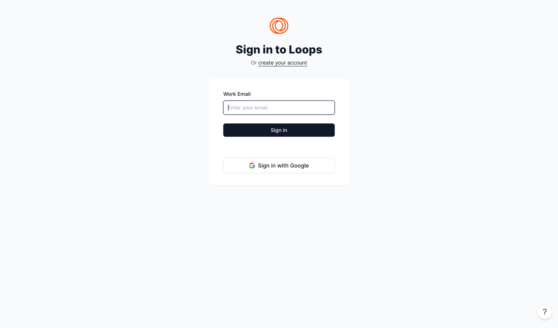 Loops screen example