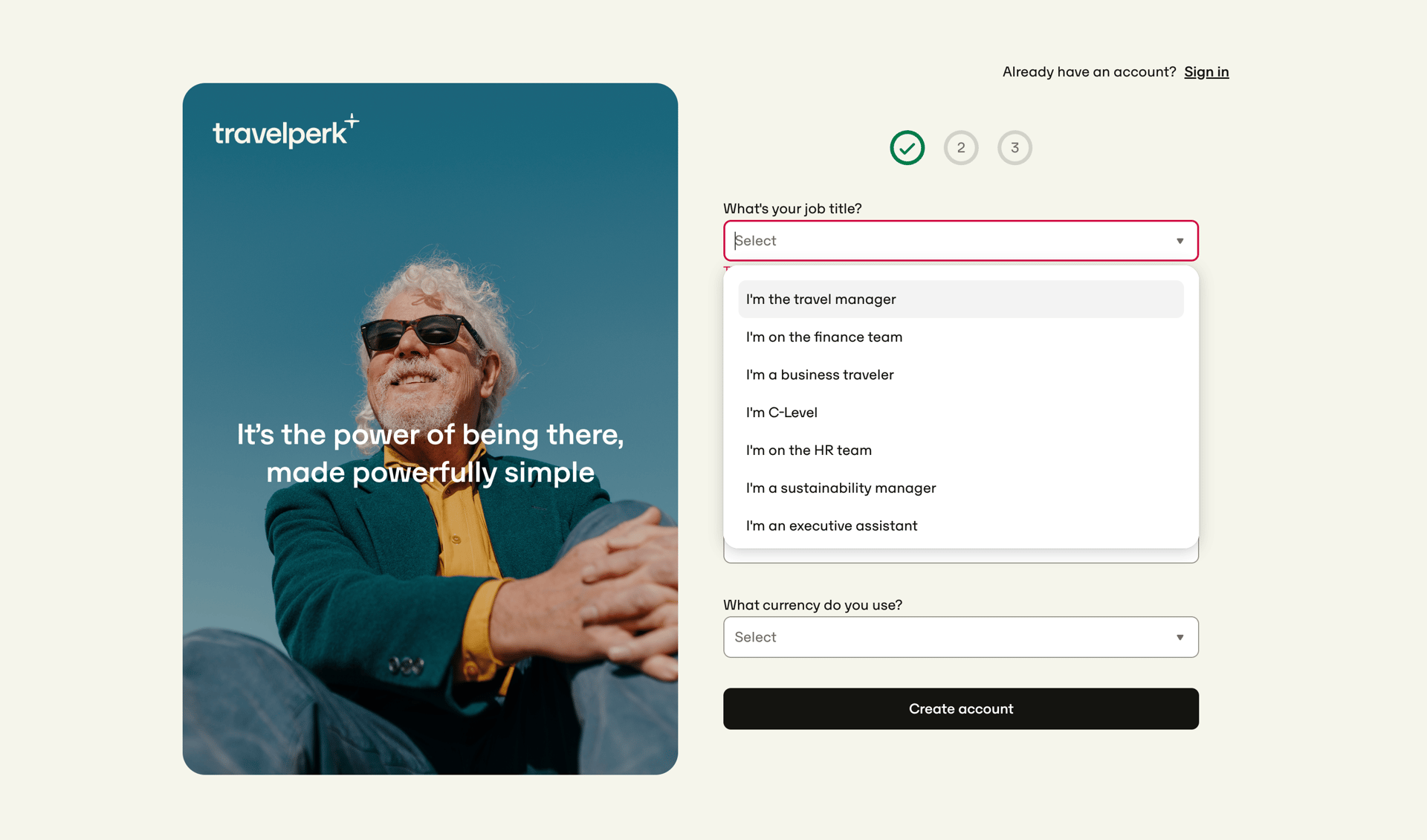 Travelperk screen example