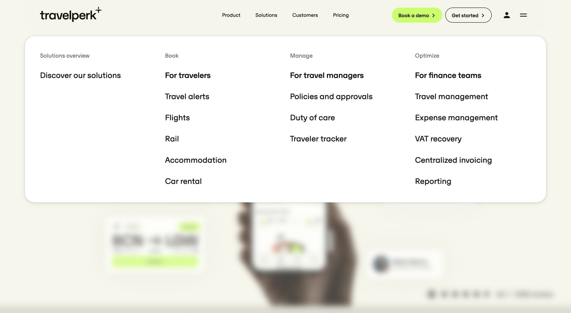 Travelperk
				dropdown & other states page example