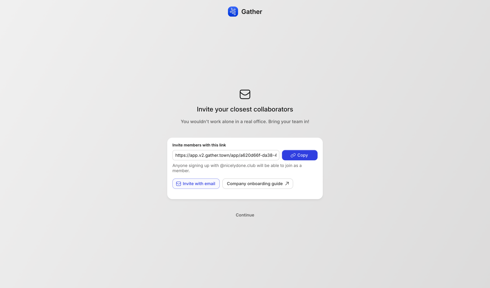 Gather screen example