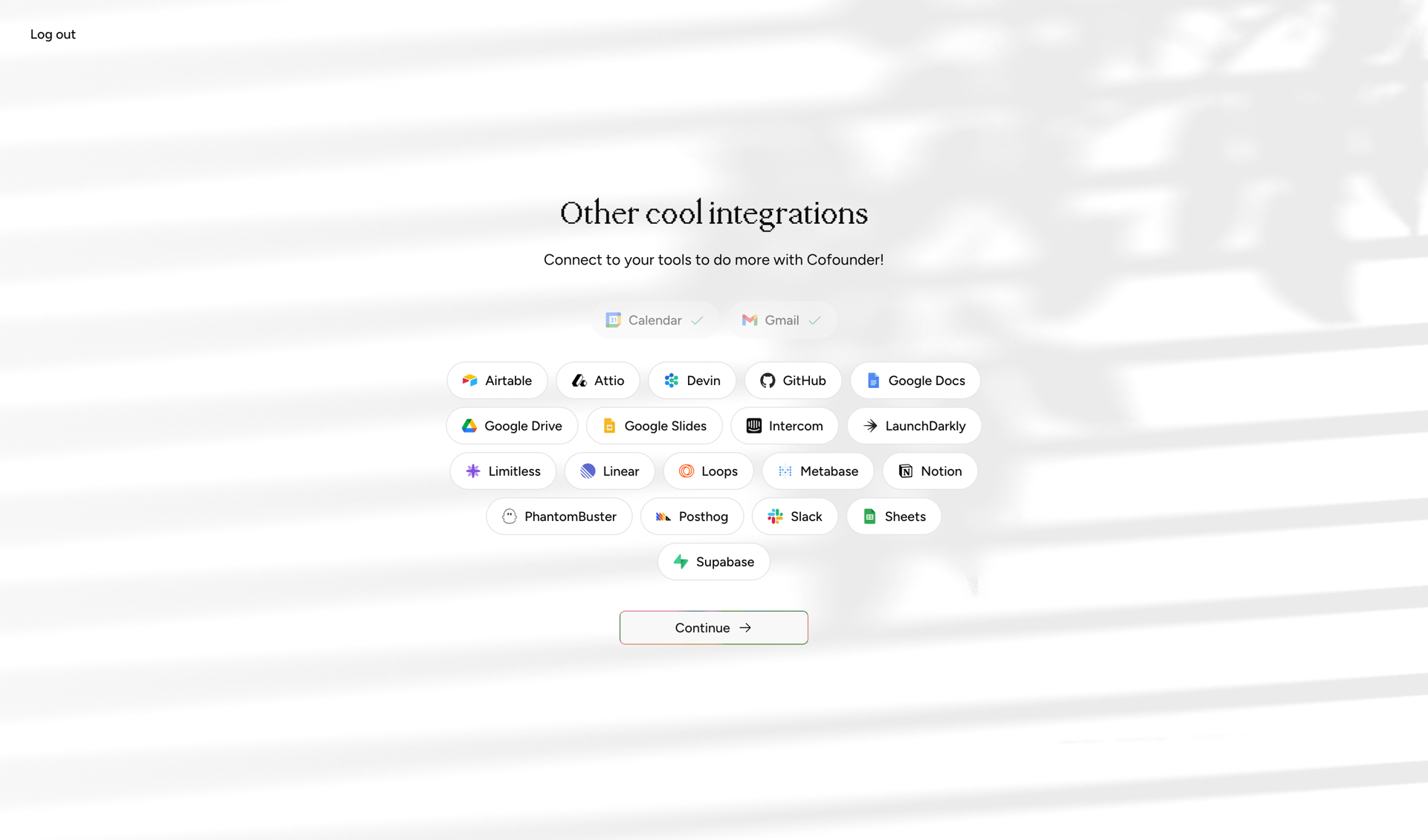 Cofounder screen example