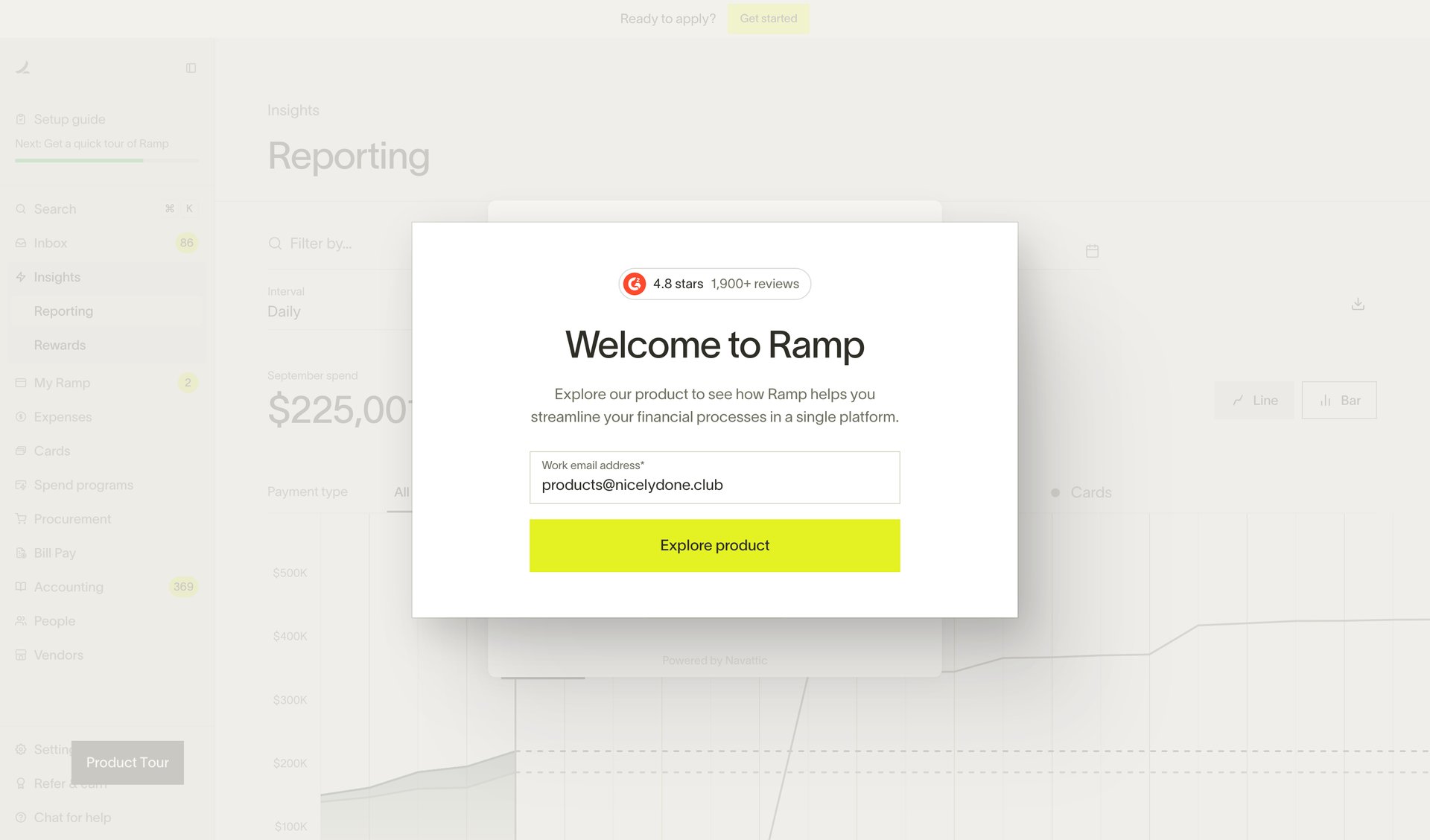 Ramp
				product tour page example