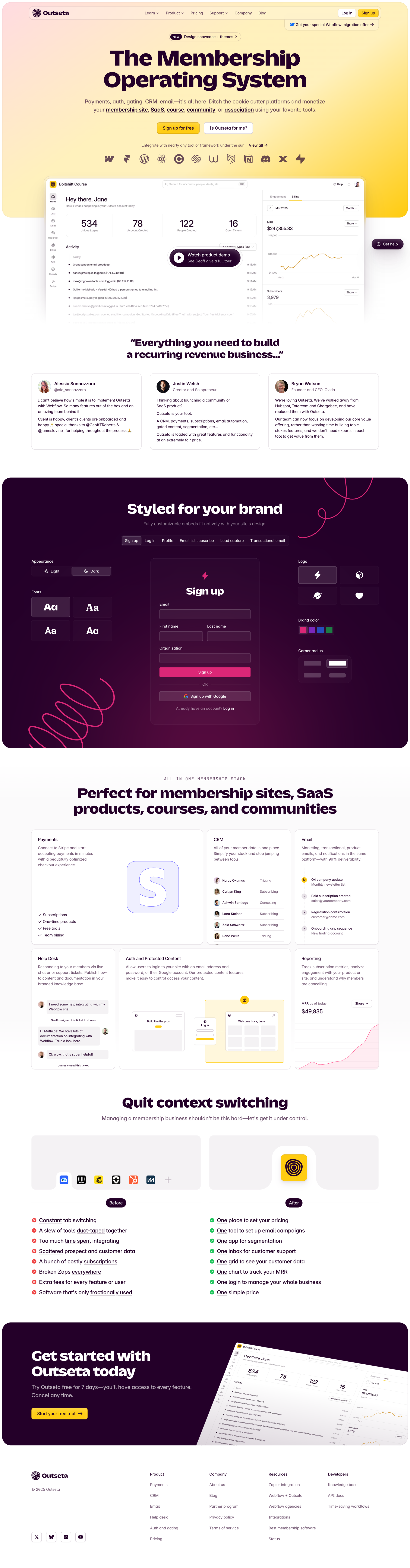 Outseta screen example