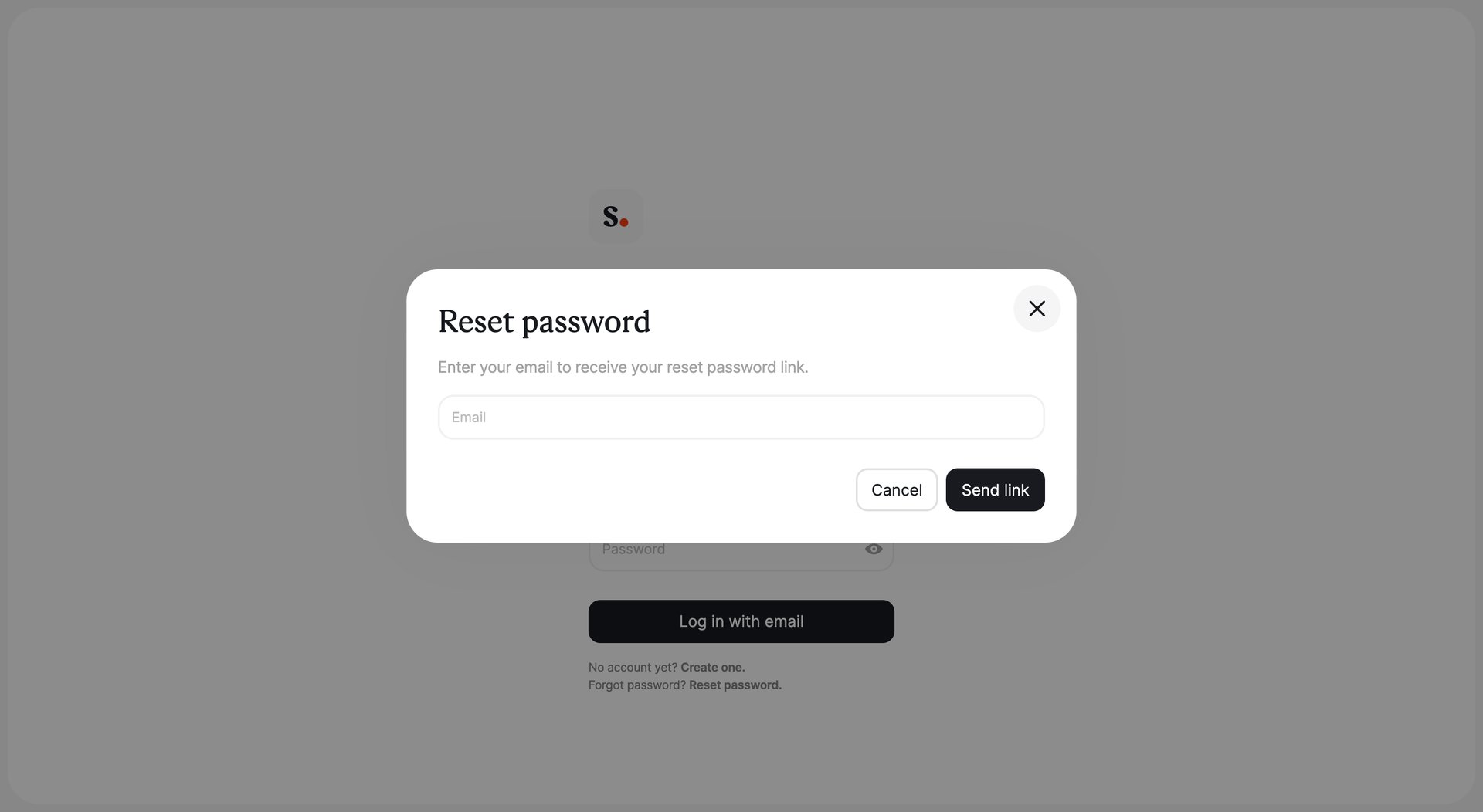 Scribe
				password reset page example
