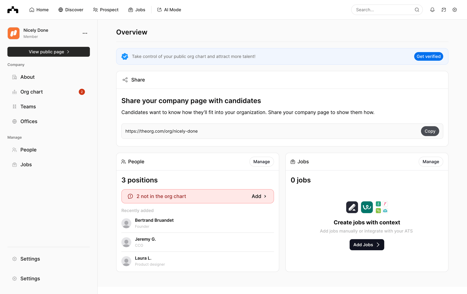 The org
			onboarding dashboard sidebar navigation jobs account setup ux ui design