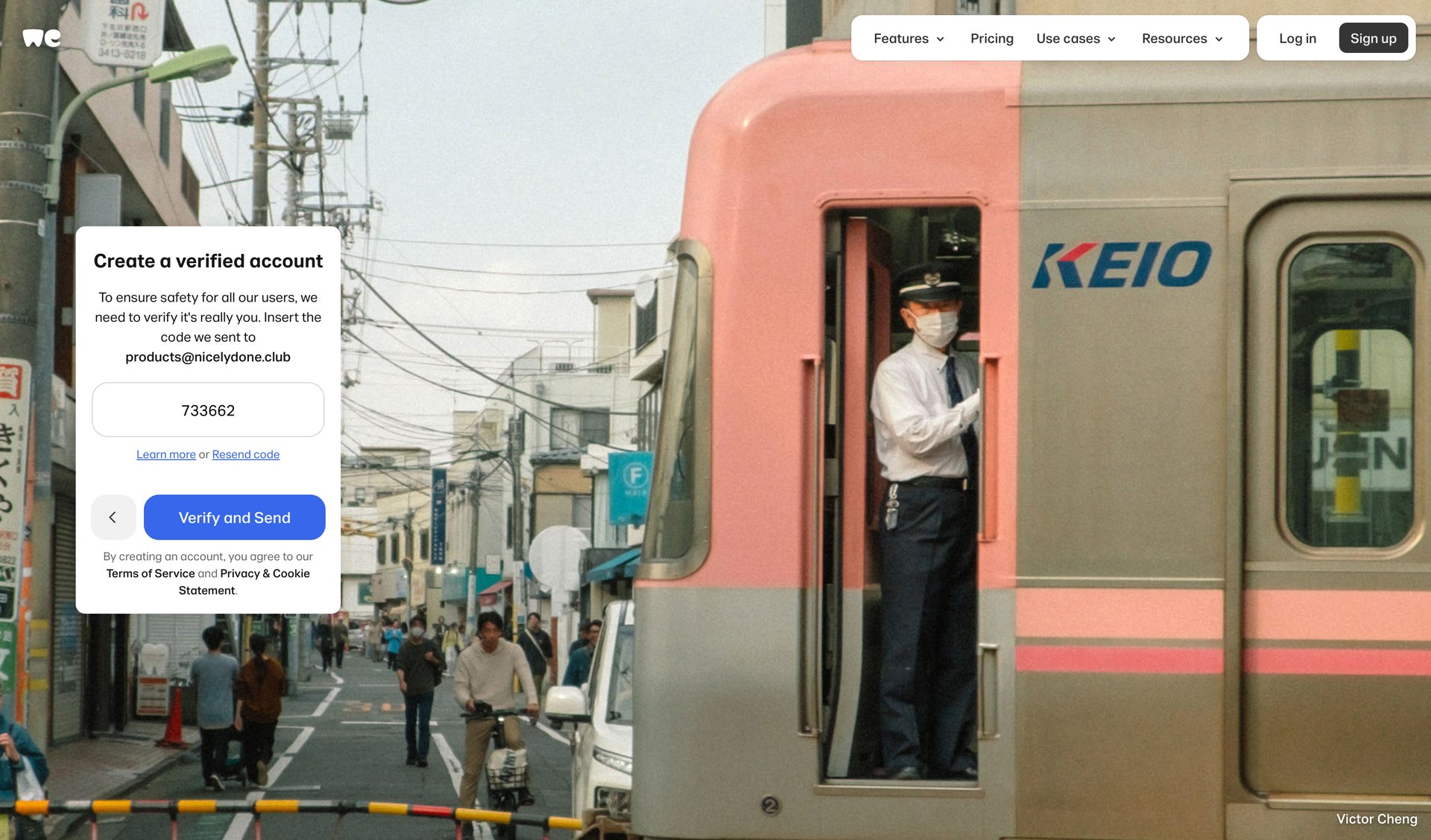 WeTransfer
				landing page page example
