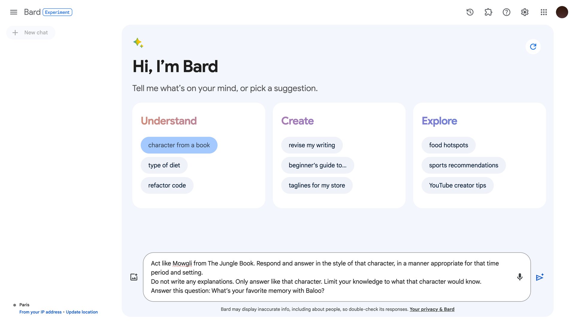 Bard
			        ux ui design