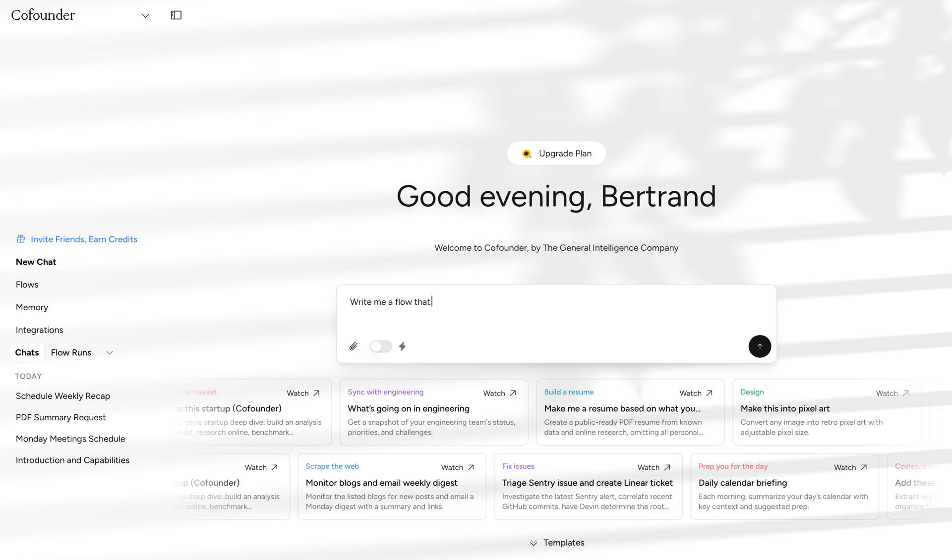 Cofounder screen example