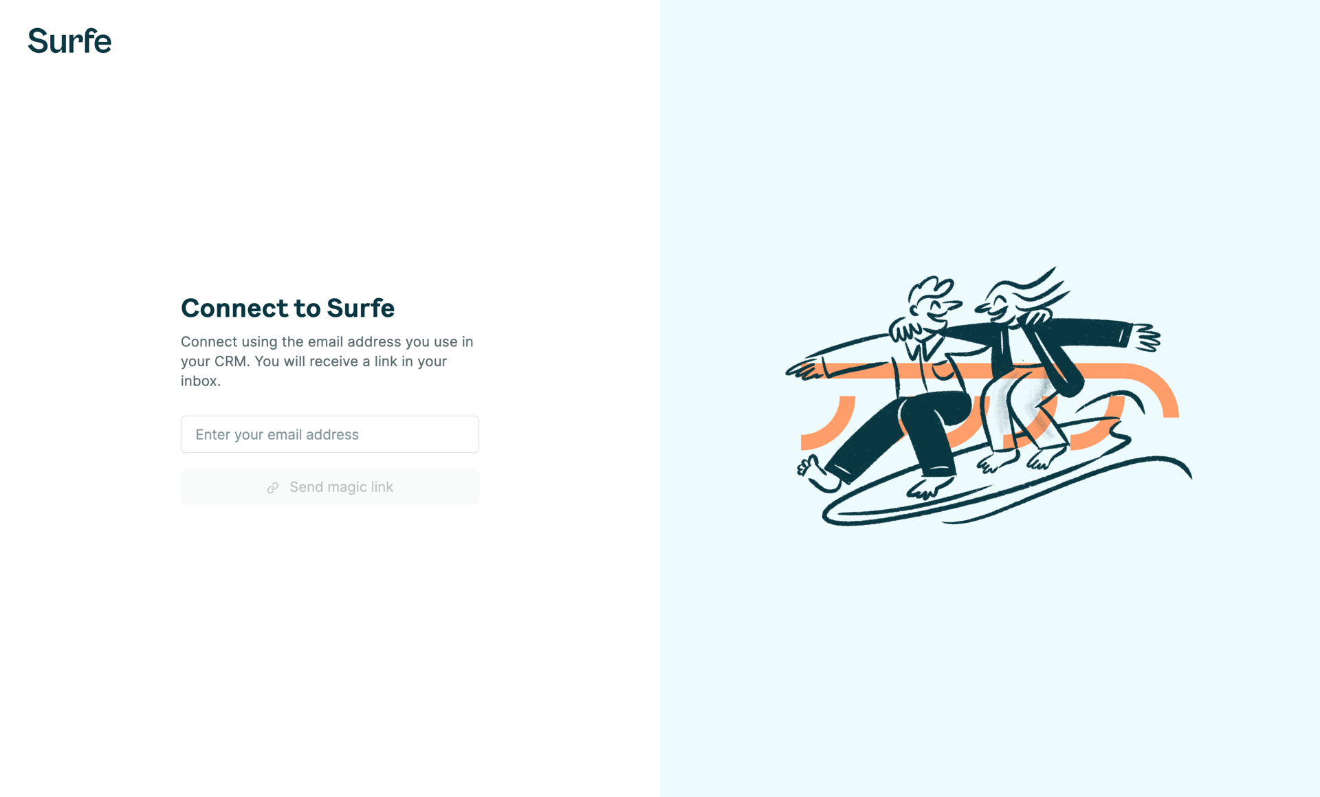Surfe
				signup page example