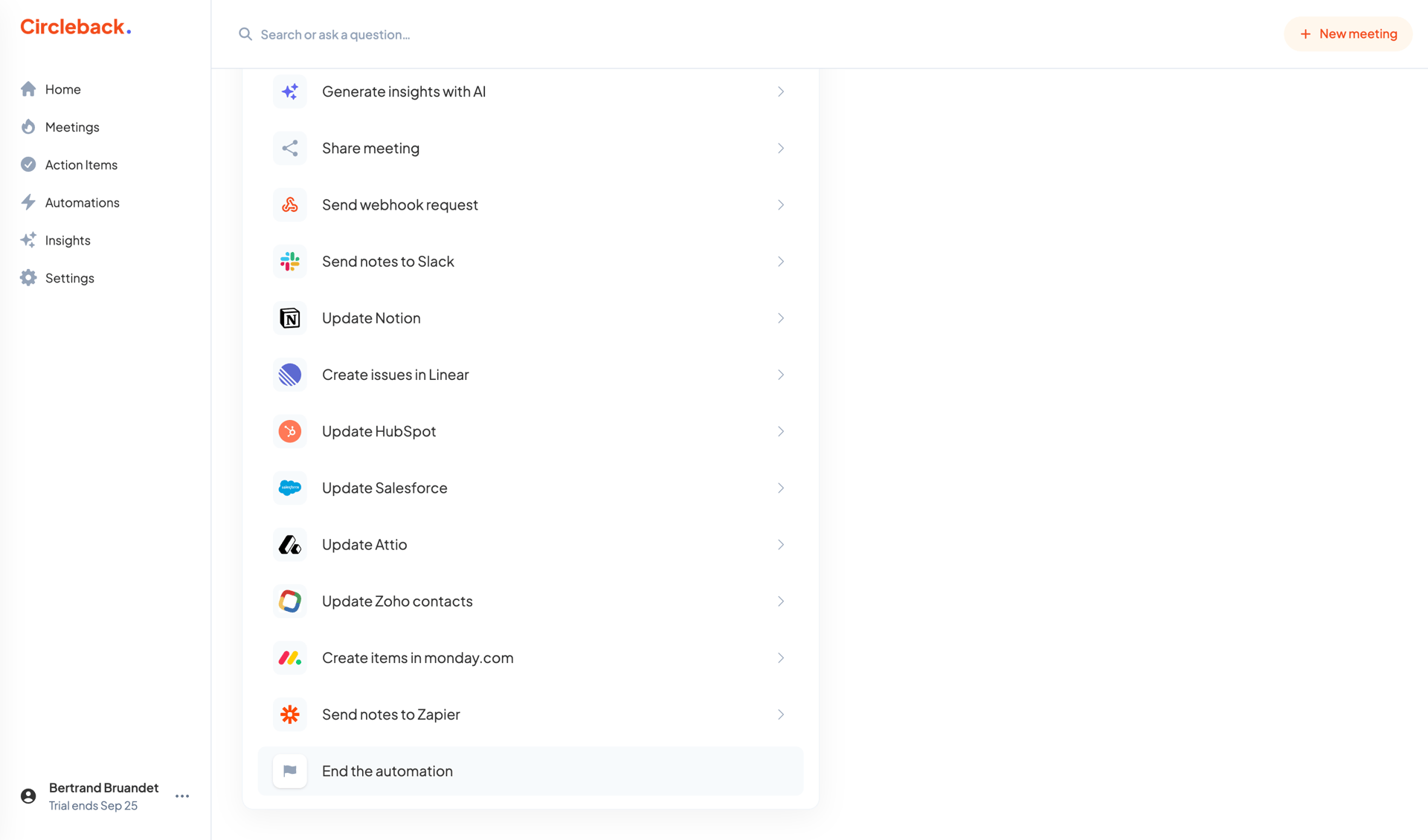 Circleback
			    ux ui design