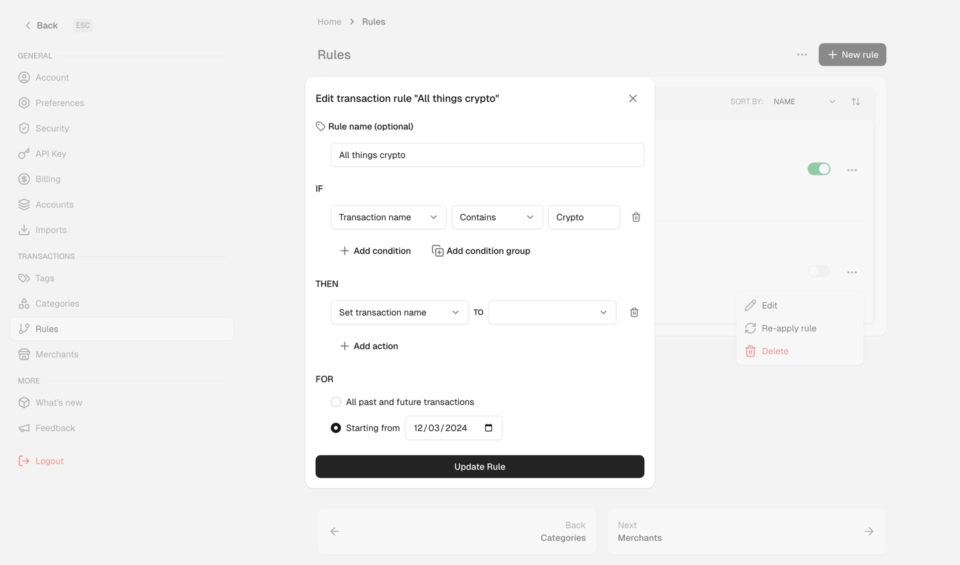 Maybe Finance screen example