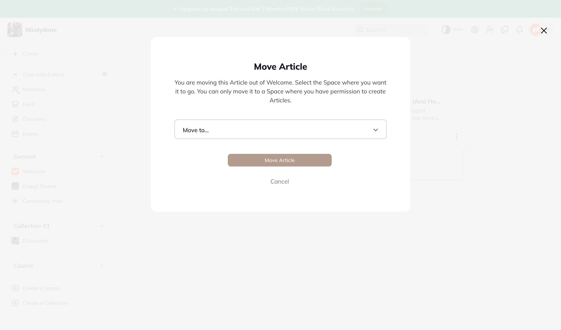 Mighty
			content management cancel action article ux ui design