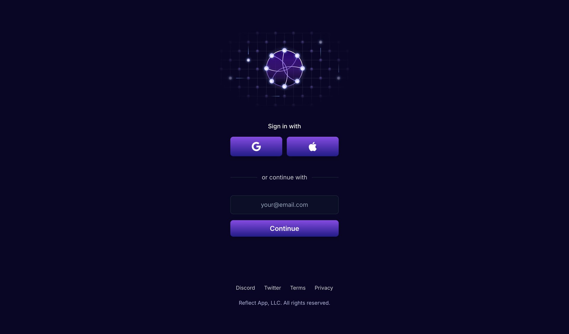 Reflect
				signin page example