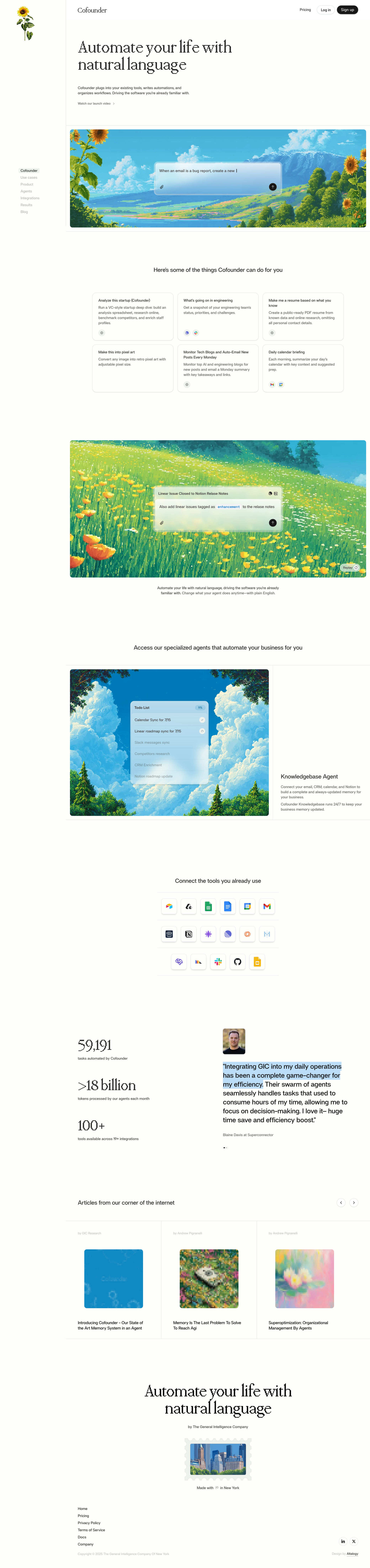Cofounder screen example