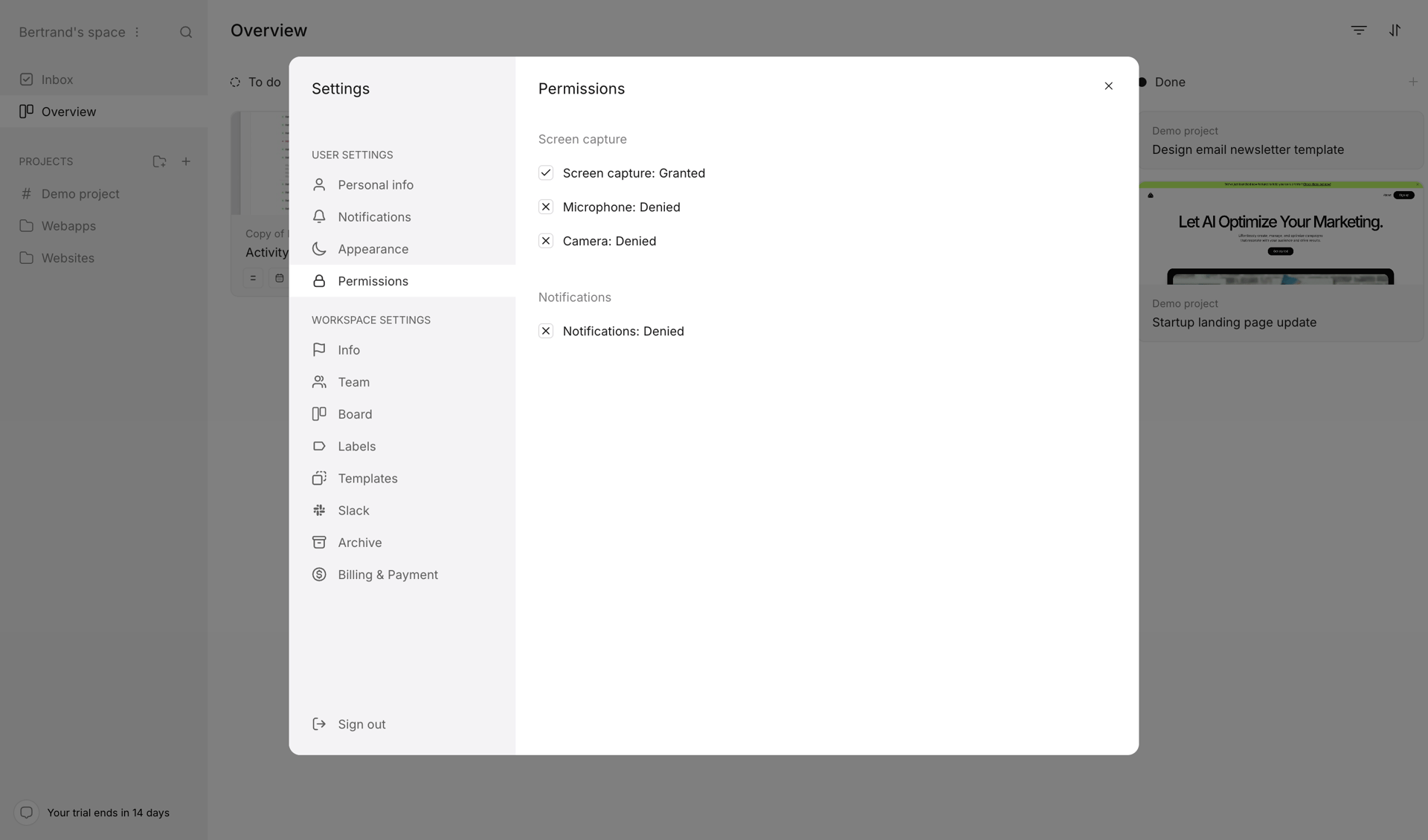 Workflow
			menu settings permission management ux ui design