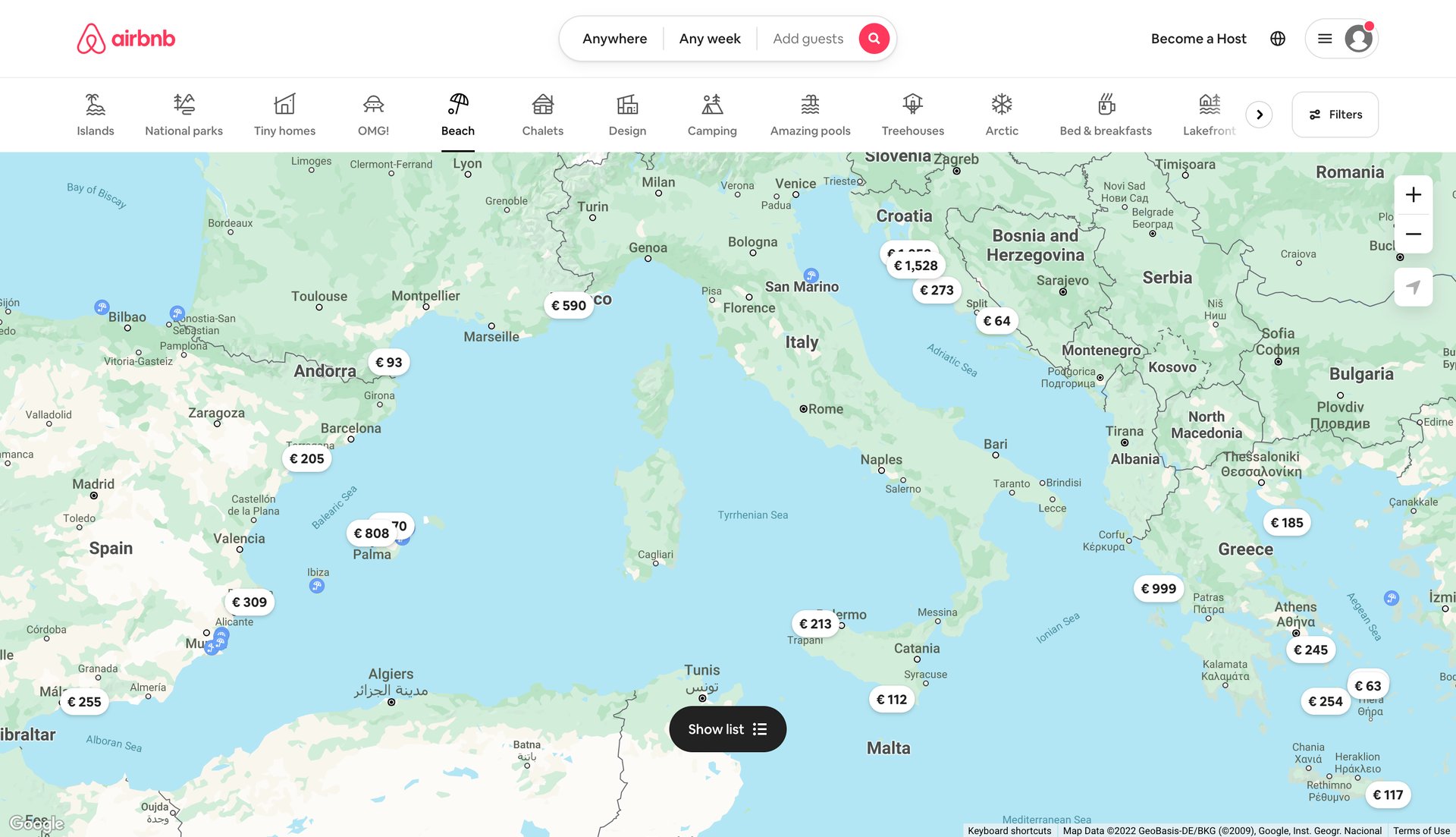 Airbnb
				maps page example