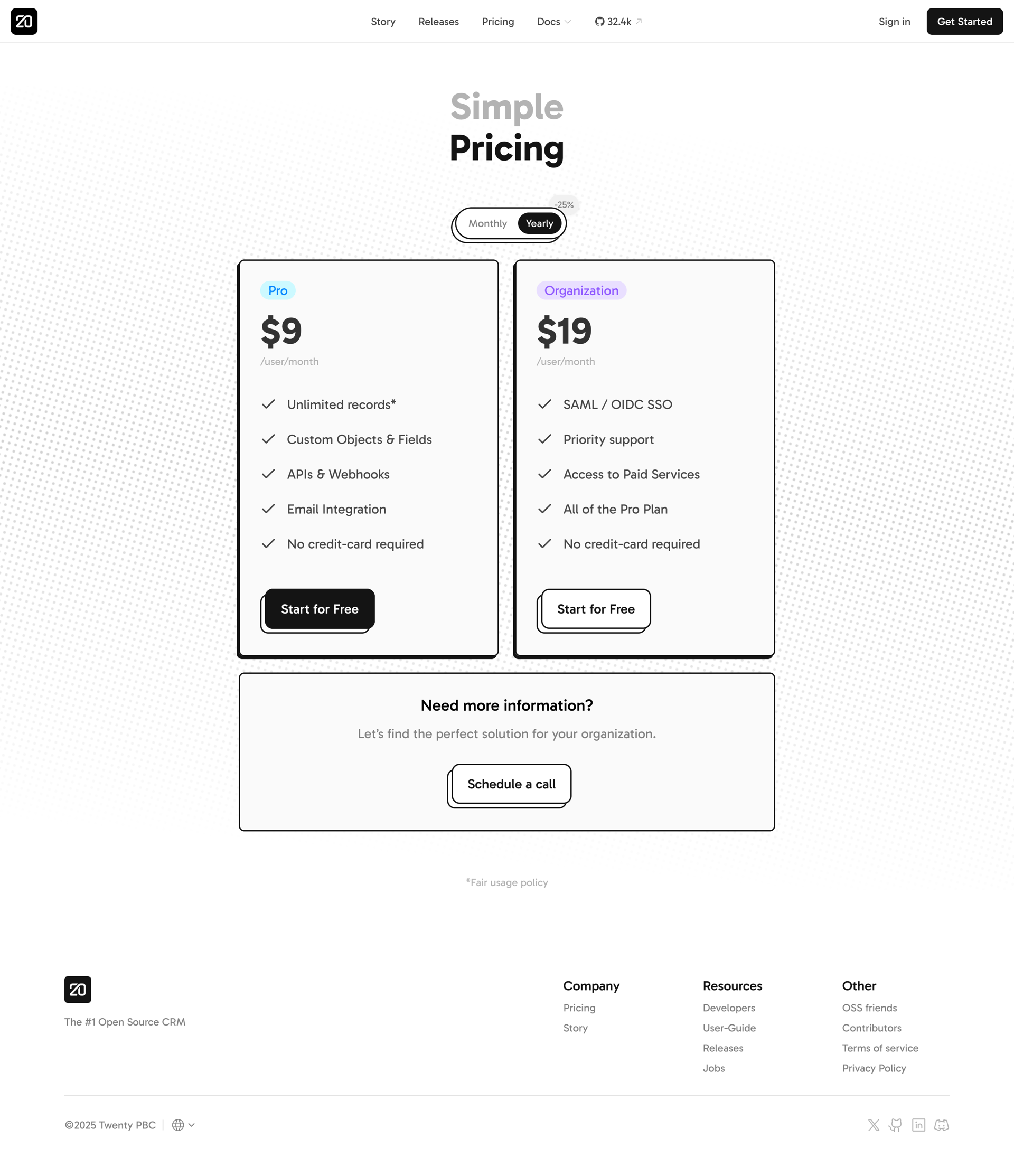 Twenty
				collection page example