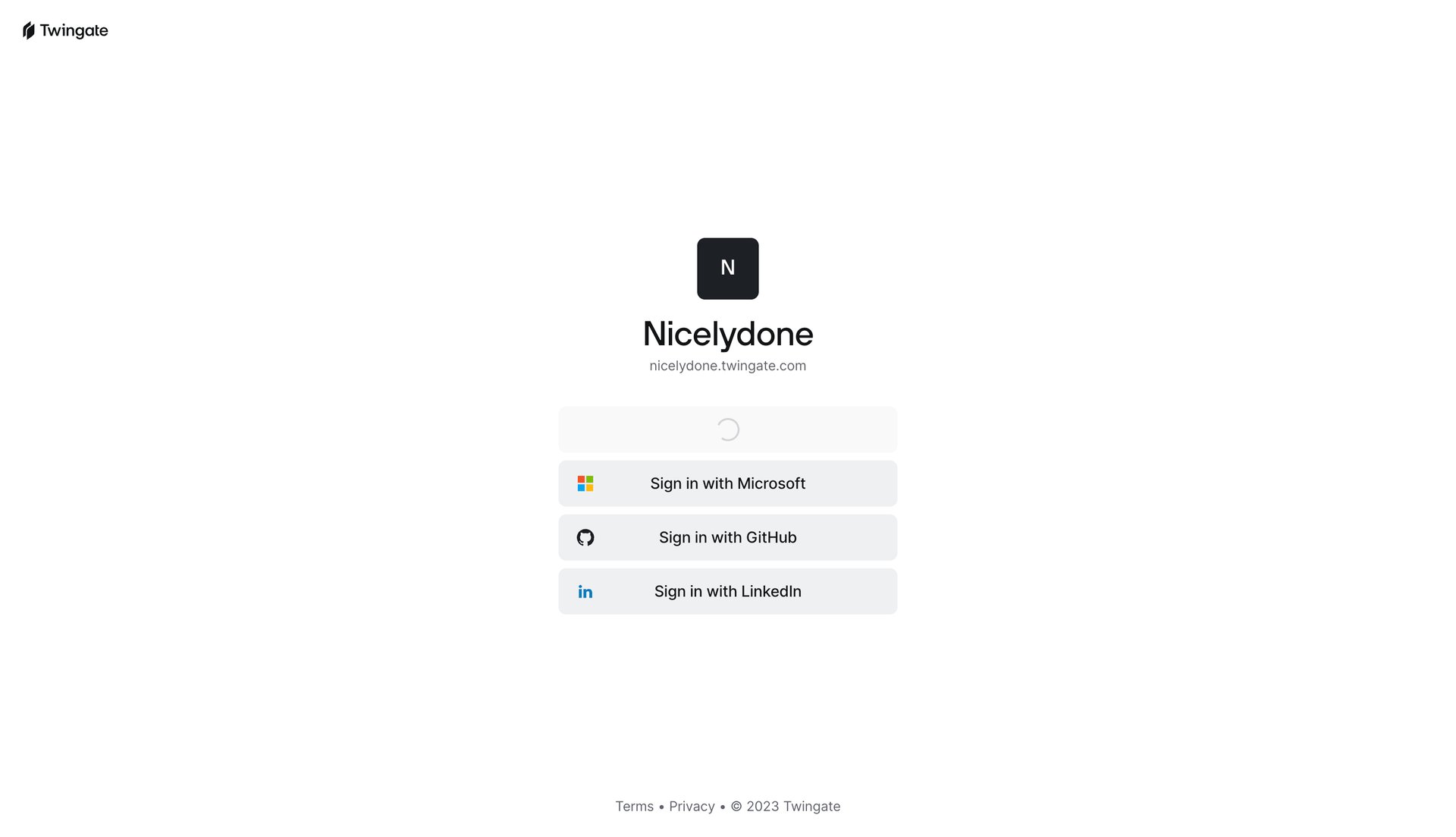 Twingate
				signin page example