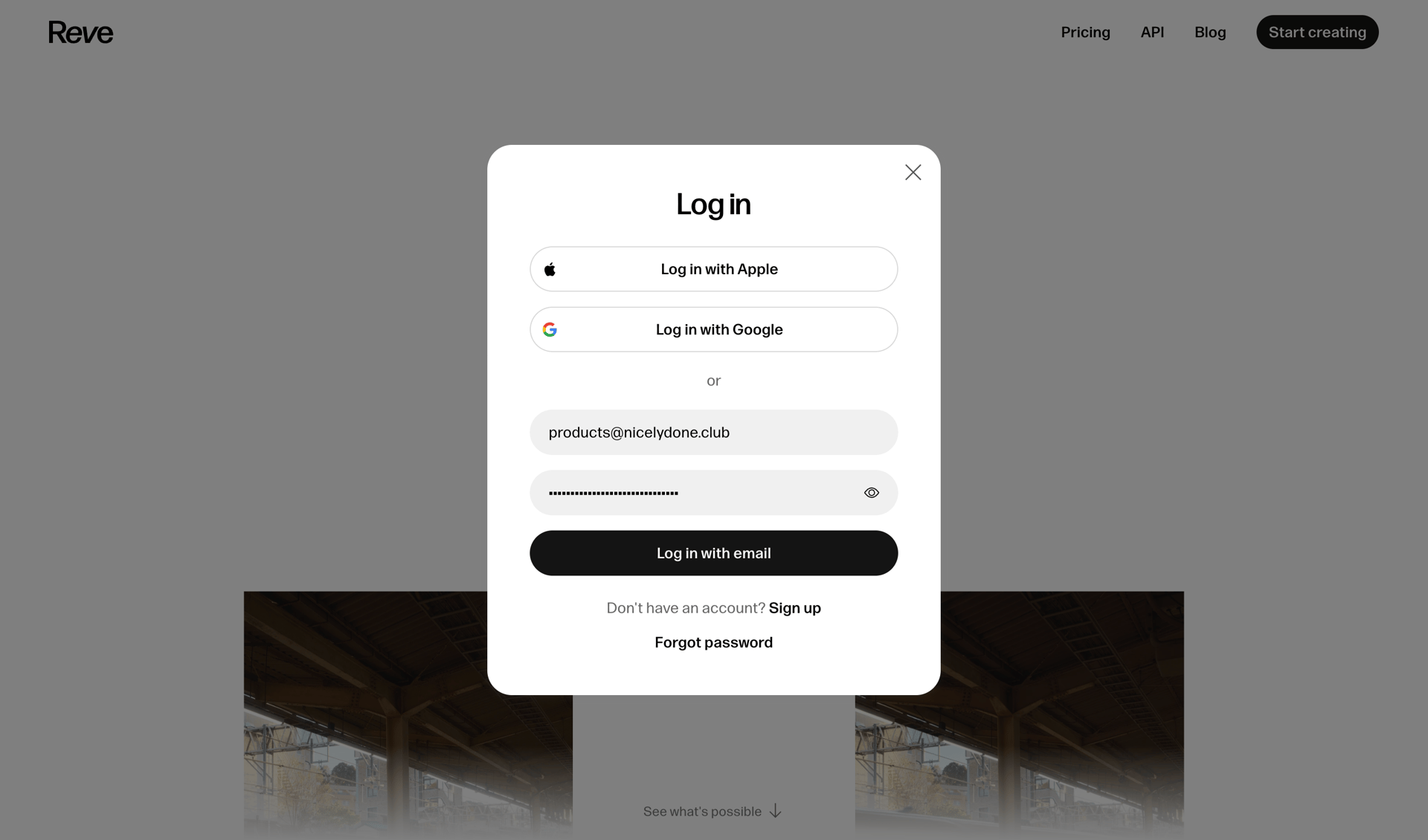 Reve
				signin page example
