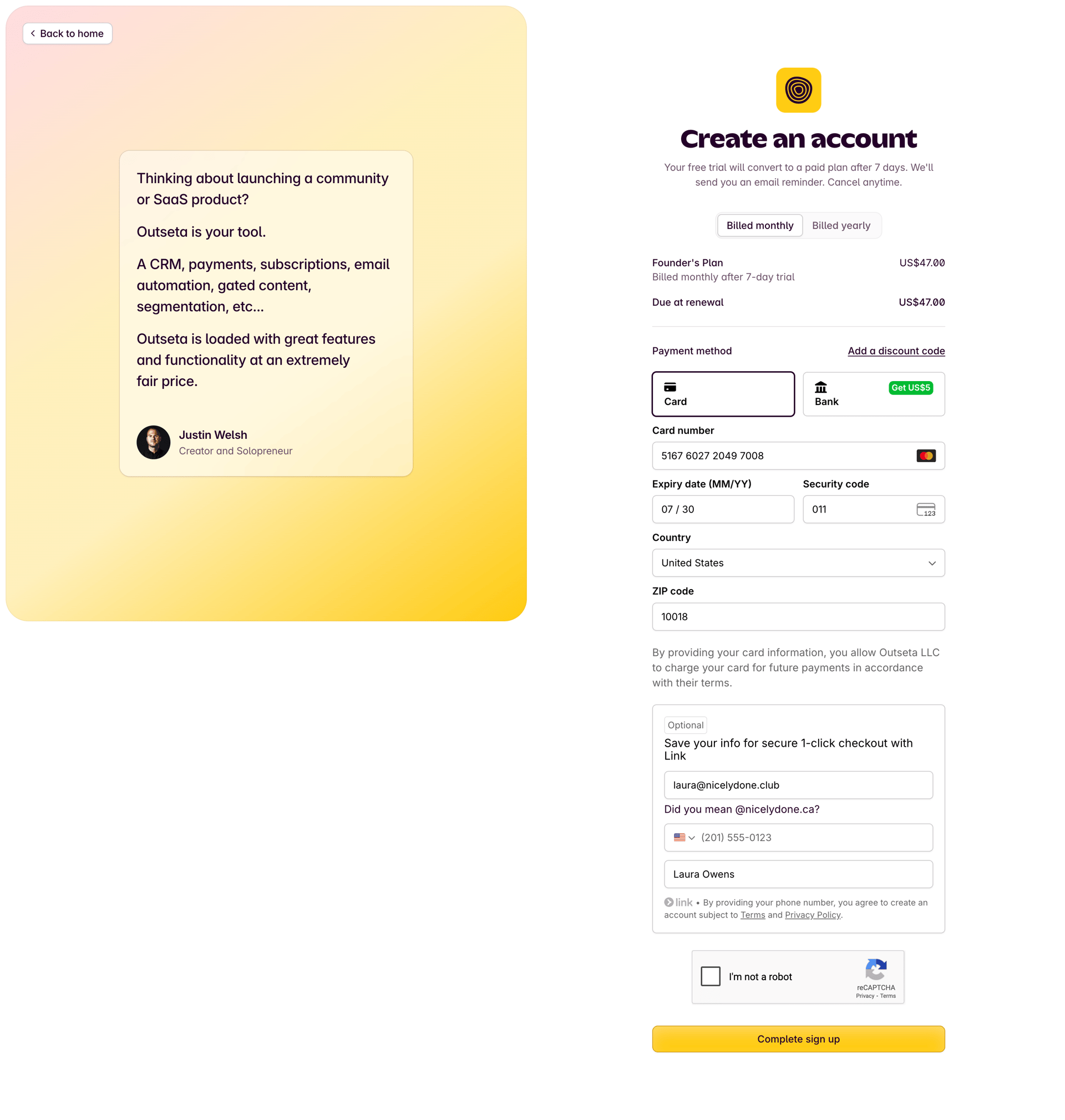 Outseta
			      ux ui design