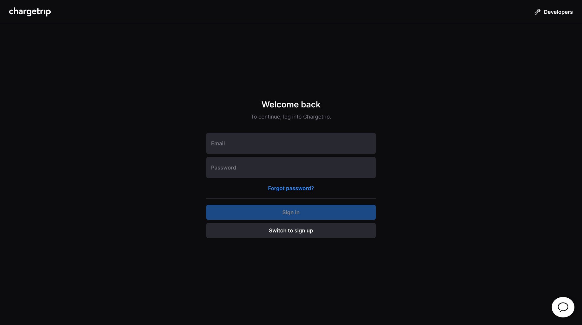 Chargetrip
				signin page example