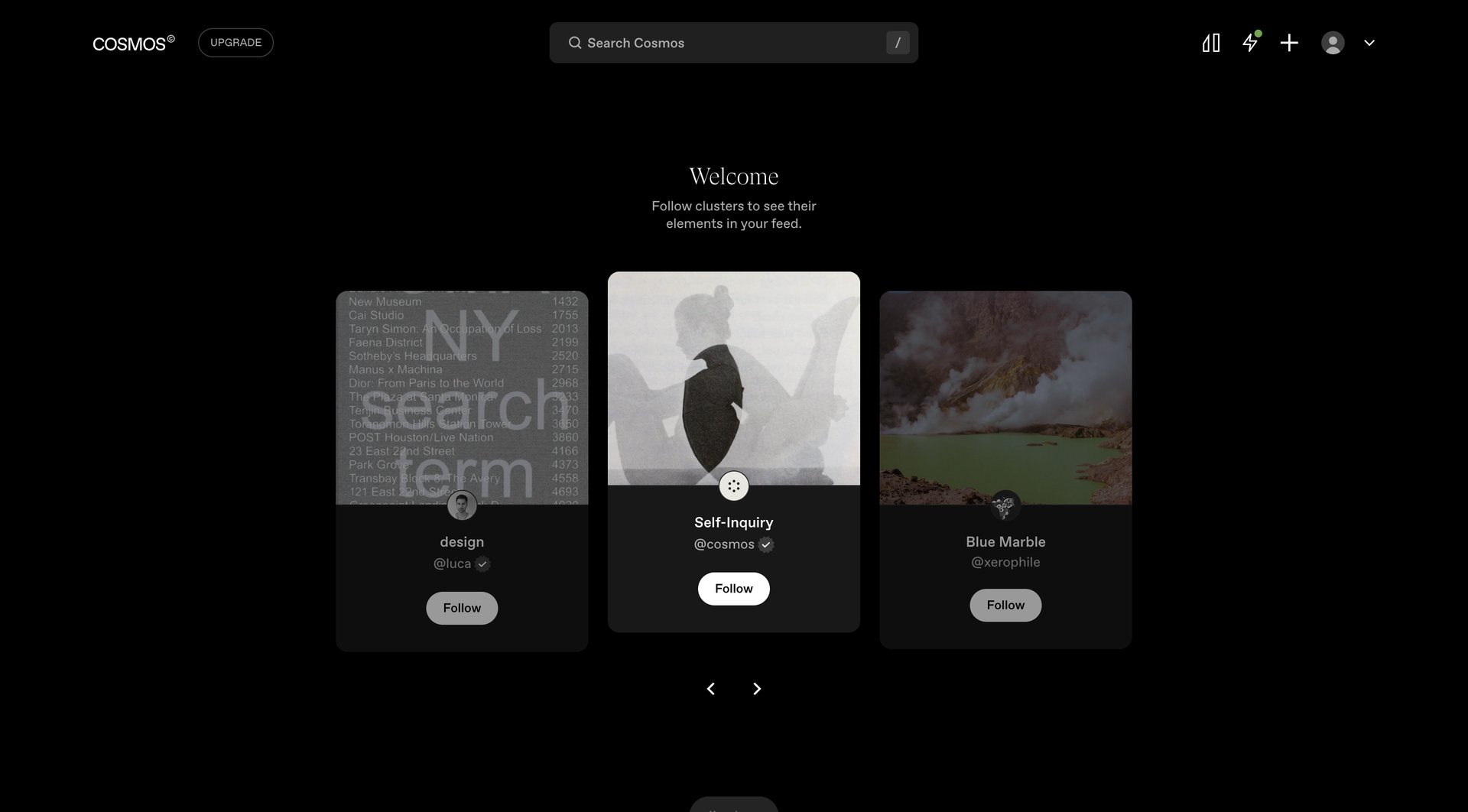 Cosmos
			     ux ui design