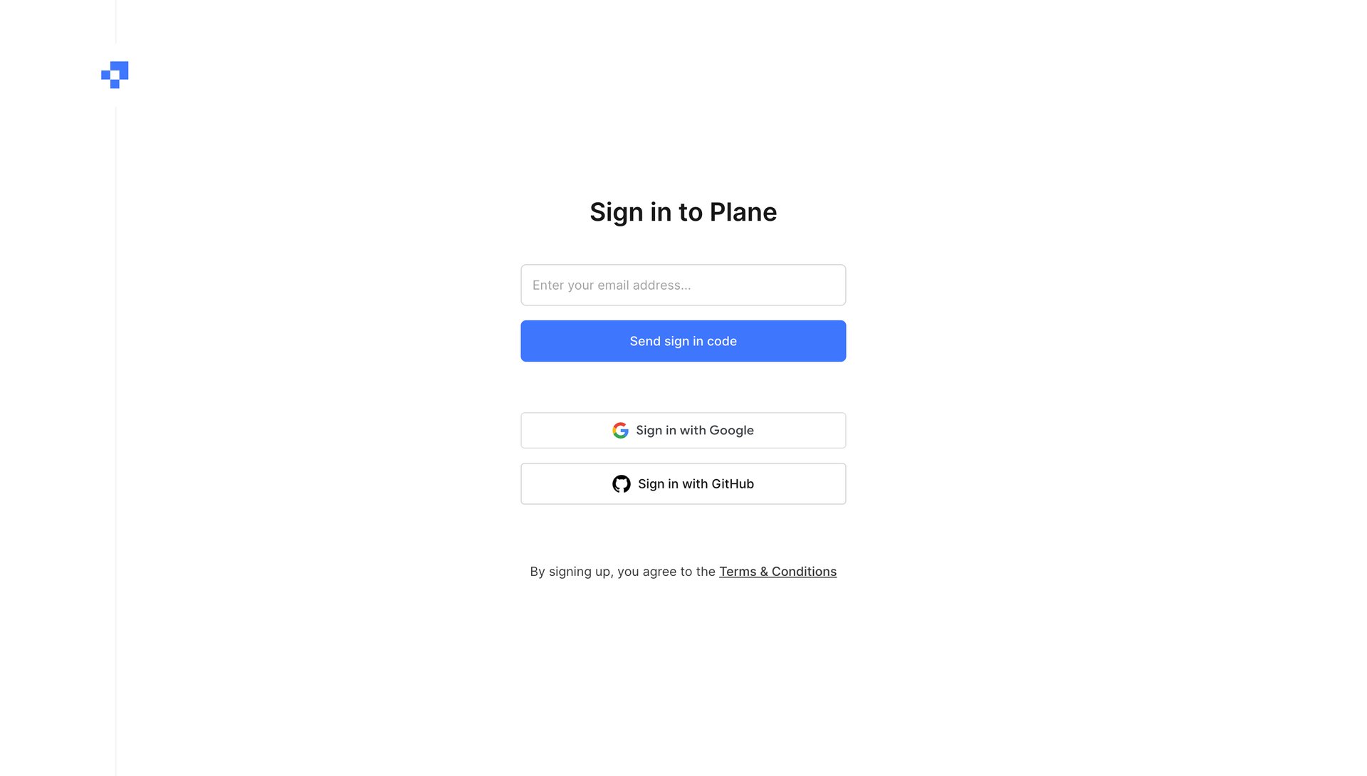Plane
				signup page example