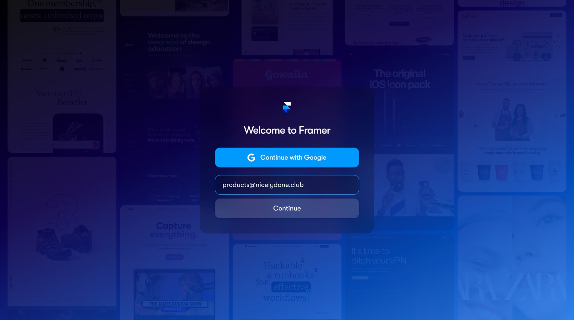 Framer
			         ux ui design