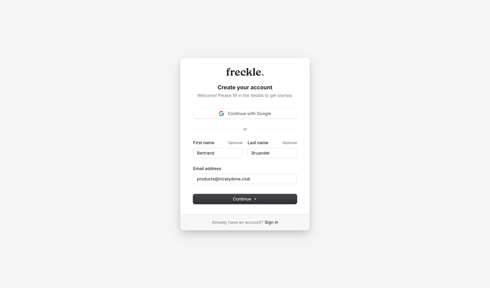 Freckle
			    ux ui design