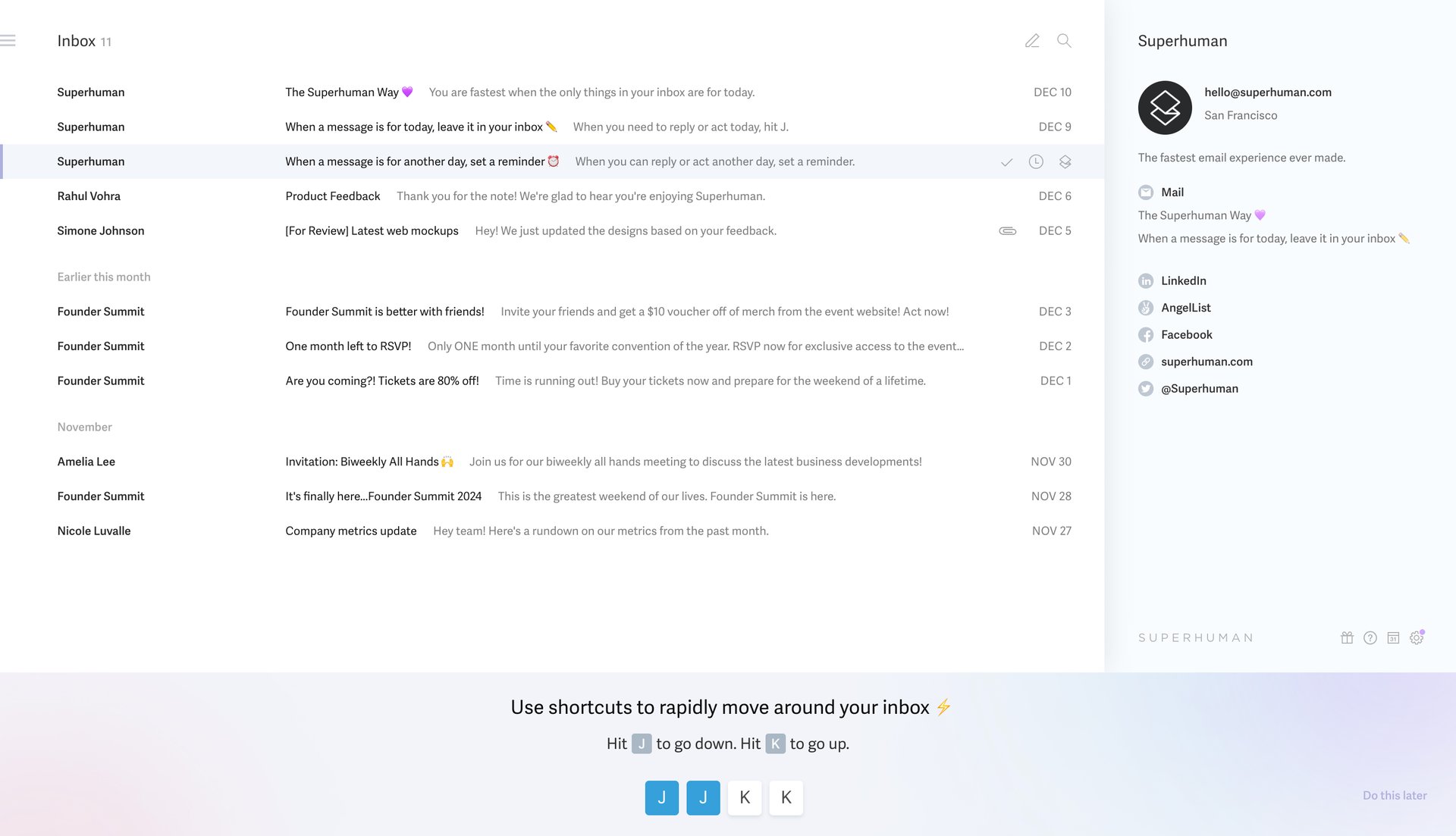 Superhuman
			         ux ui design