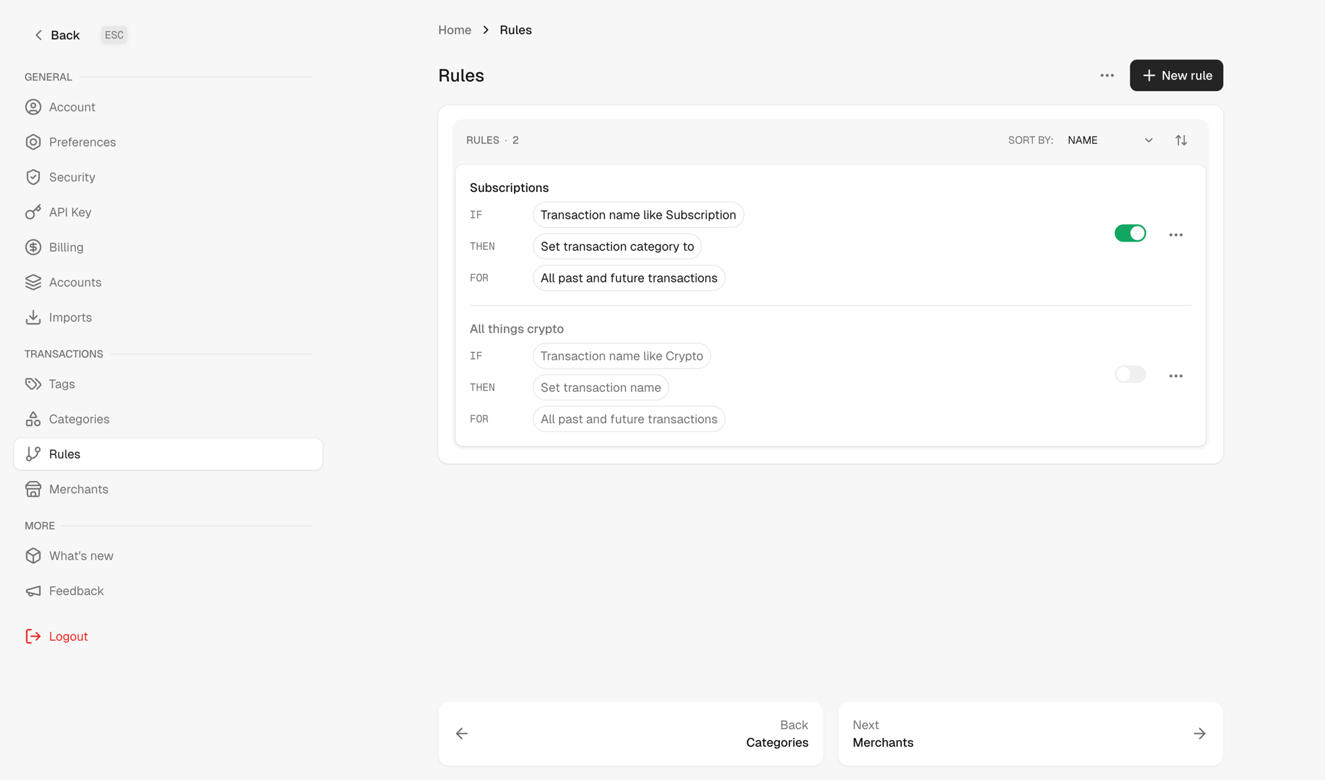 Maybe Finance screen example