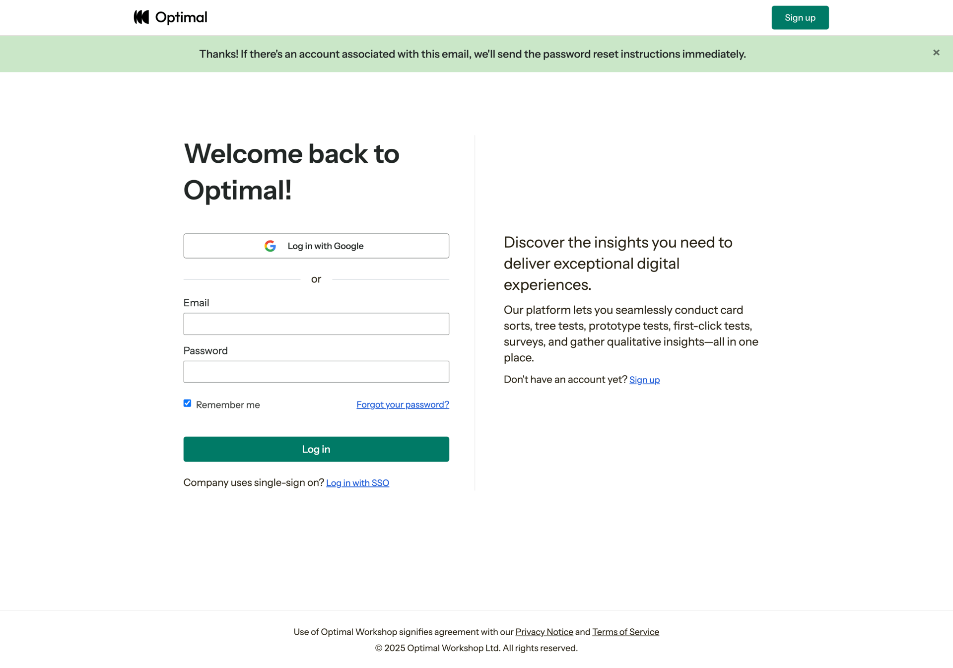 Optimal screen example