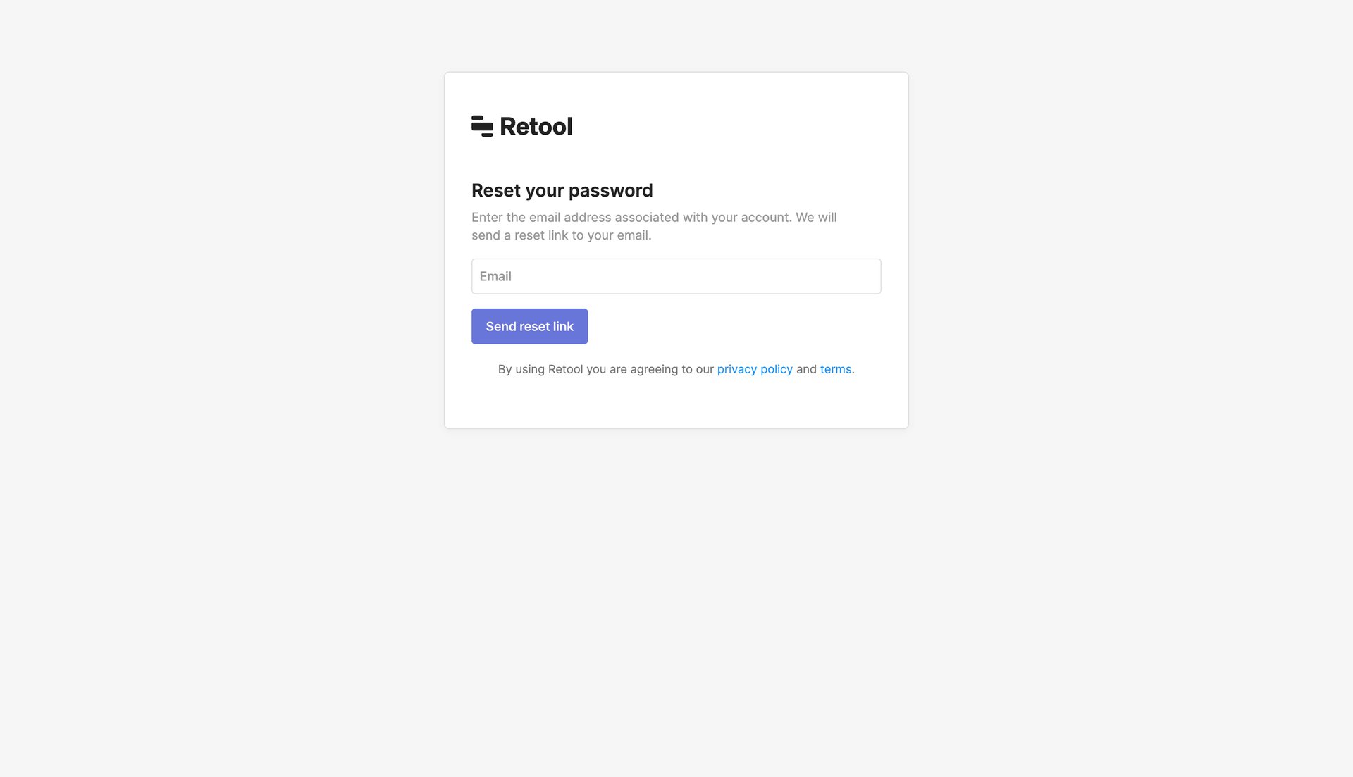 Retool
				password reset page example