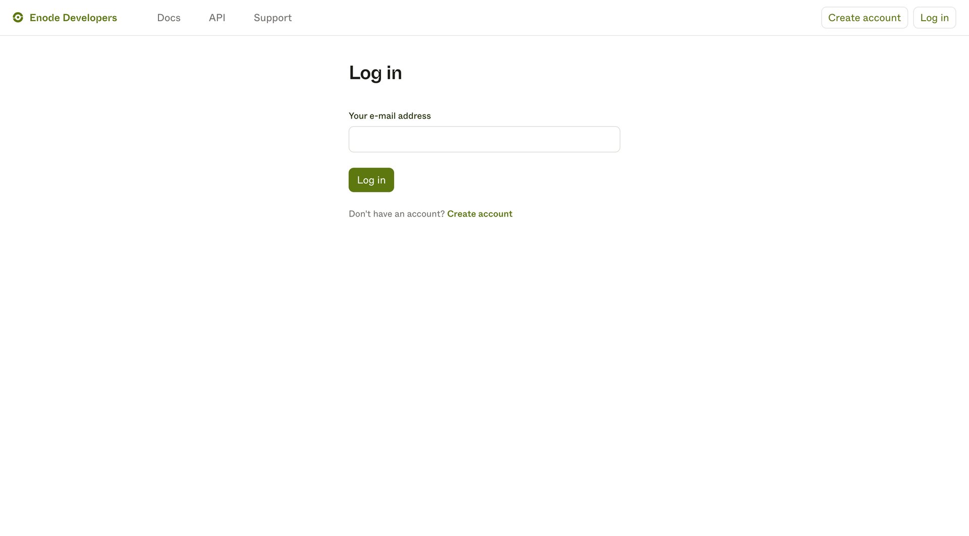 Enode
				signin page example