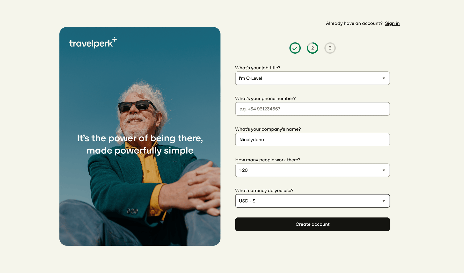 Travelperk screen example