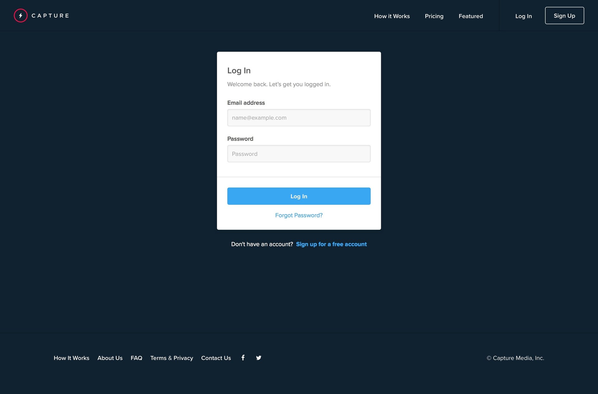 Capture
				signin page example