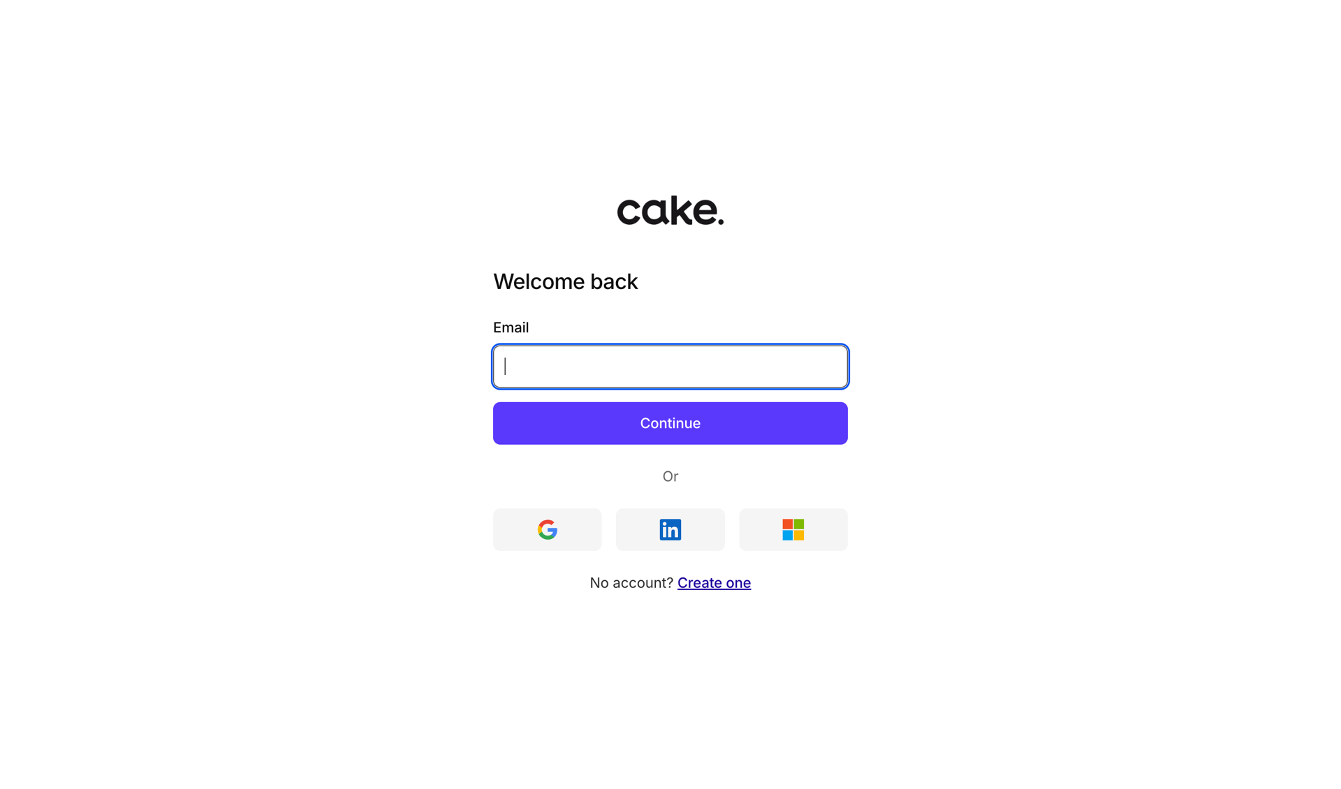 Cake screen example