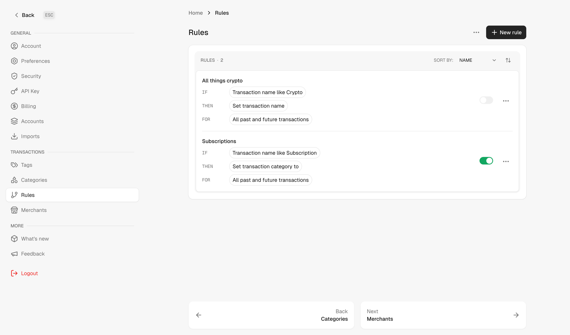 Maybe Finance screen example