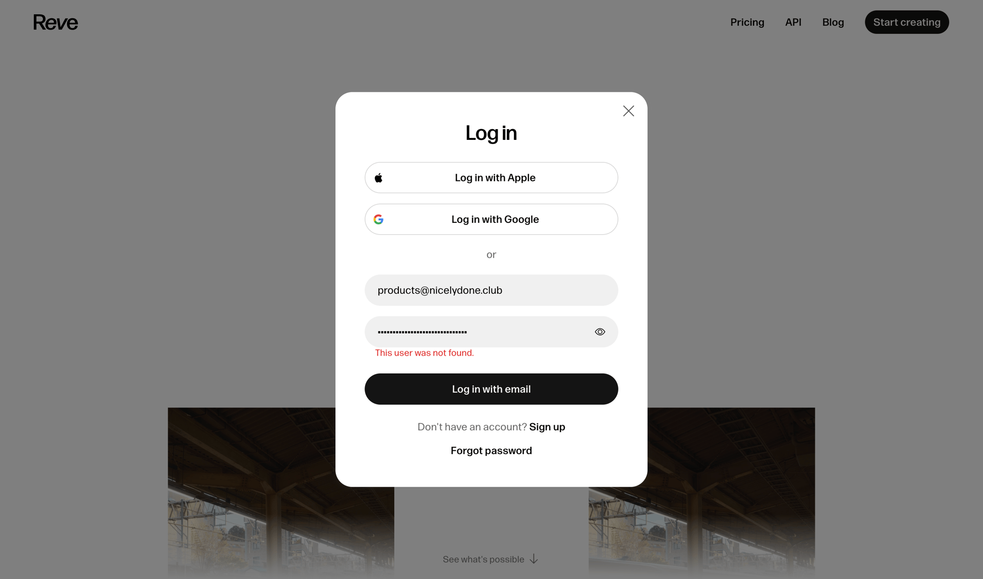Reve
				signin page example