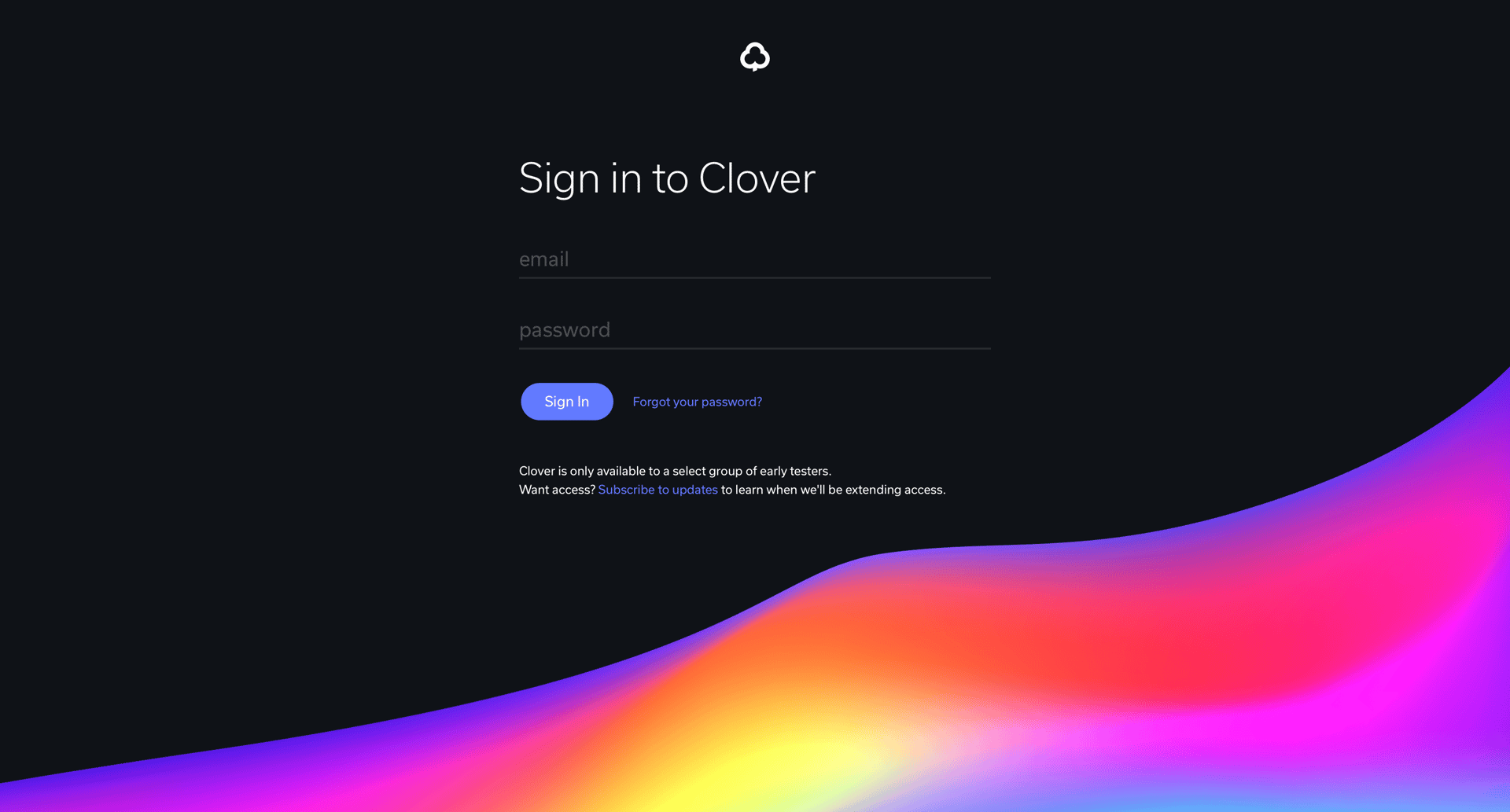 Clover
				signin page example