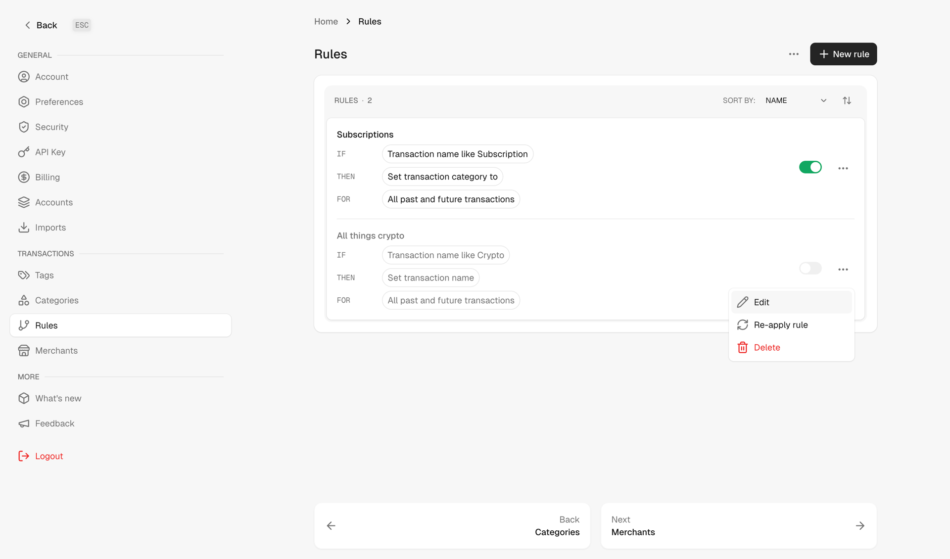 Maybe Finance screen example