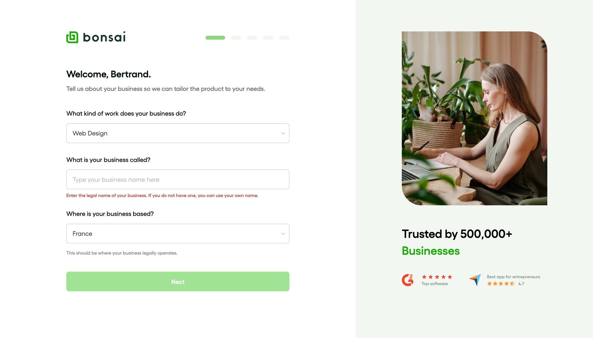 Bonsai
			      ux ui design