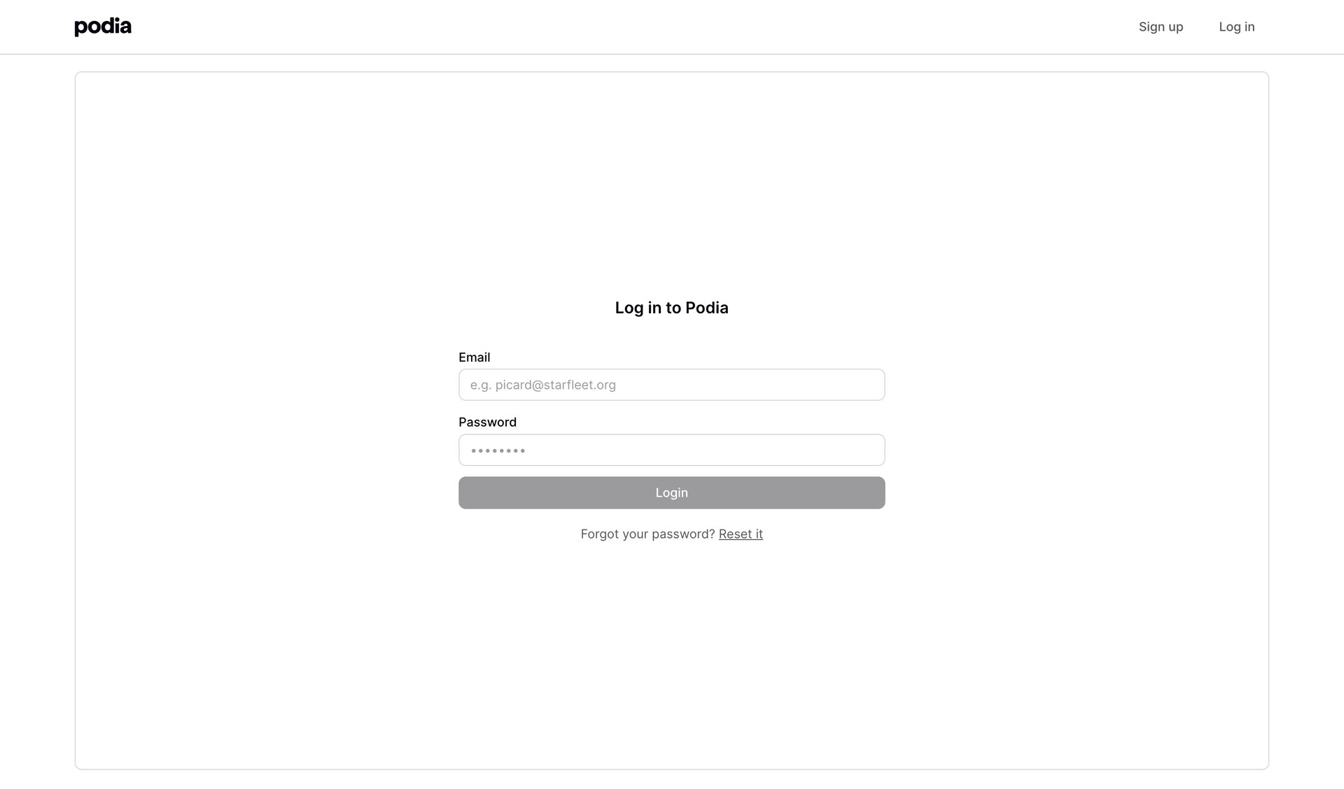 Podia
				signin page example