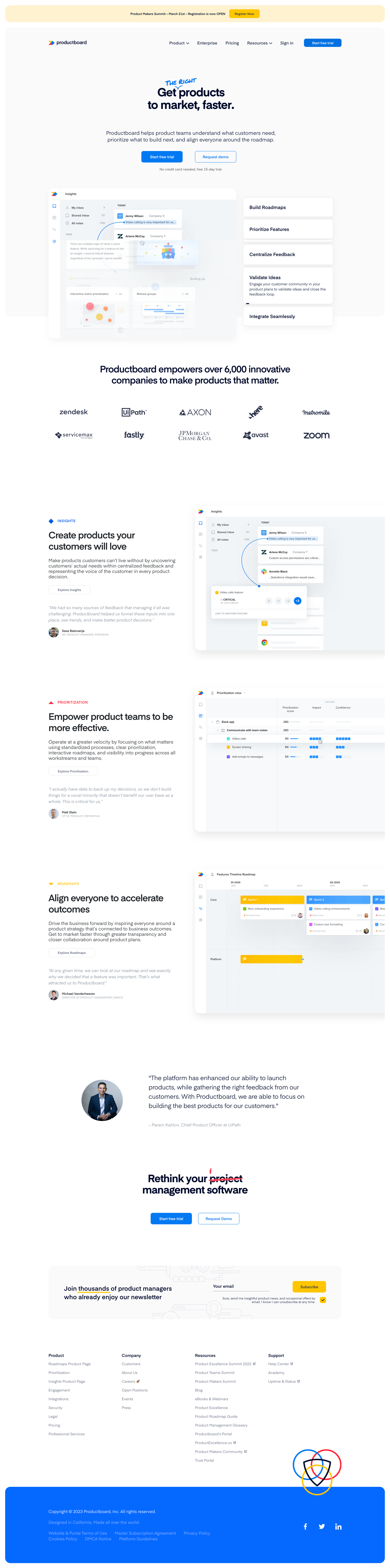 Productboard
				 page example